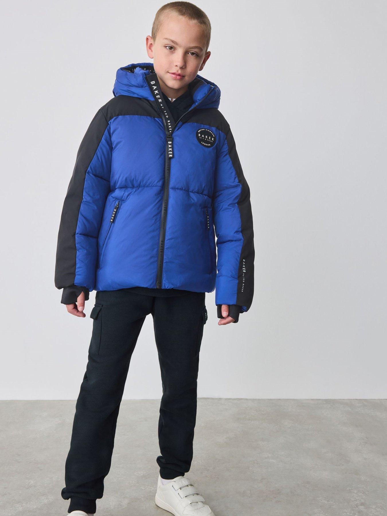 undefined Boys Colourblock Coat - Blue