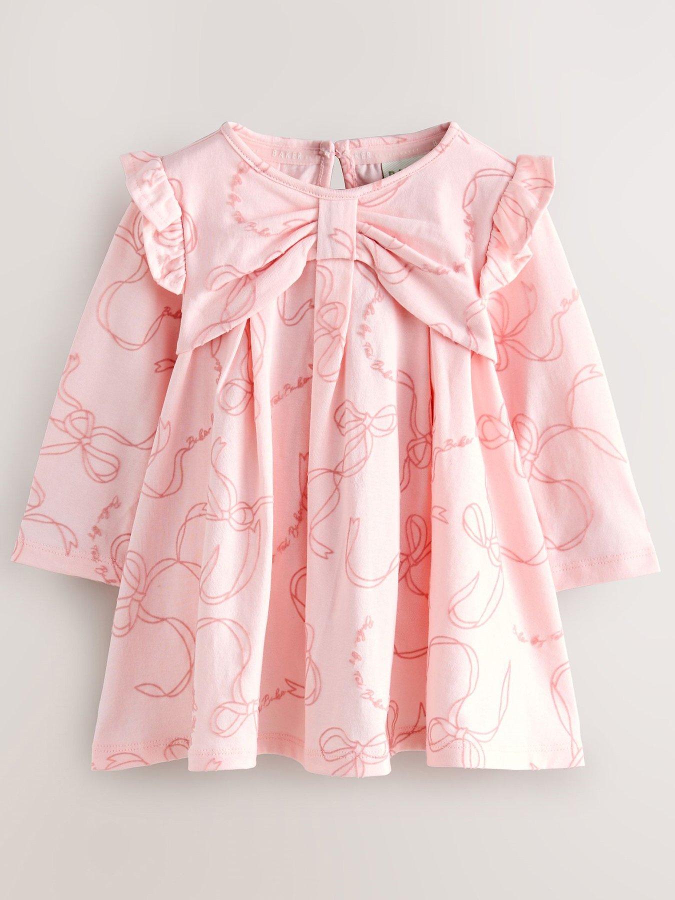 undefined Baby Girls Bow Dress - Pink