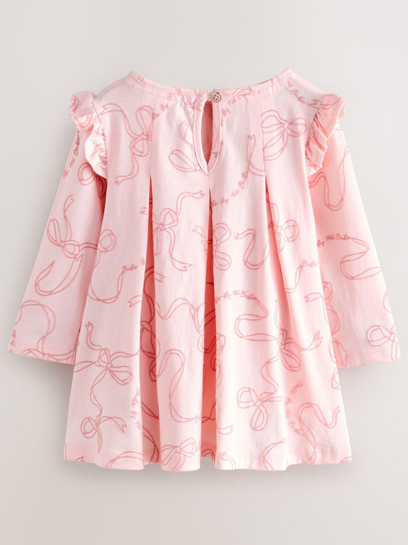 Image 2 of 5 of Ted Baker Baby Girls Bow Dress - Pink