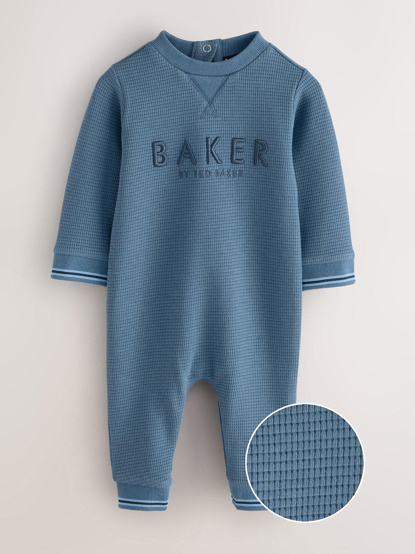 undefined Baby Boys Textured Rompersuit - Blue