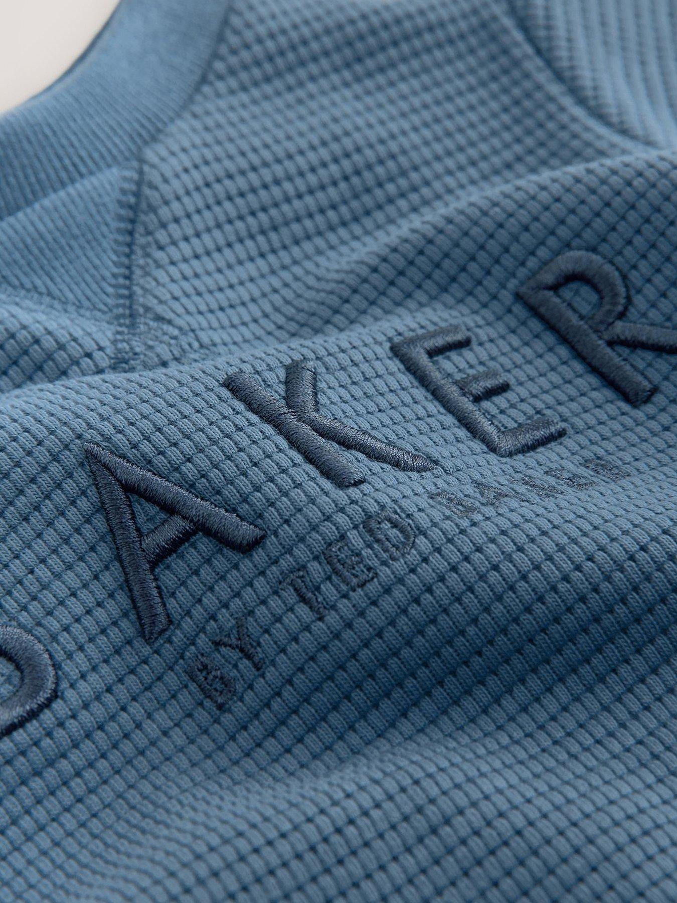 Image 3 of 5 of Ted Baker Baby Boys Textured Rompersuit - Blue