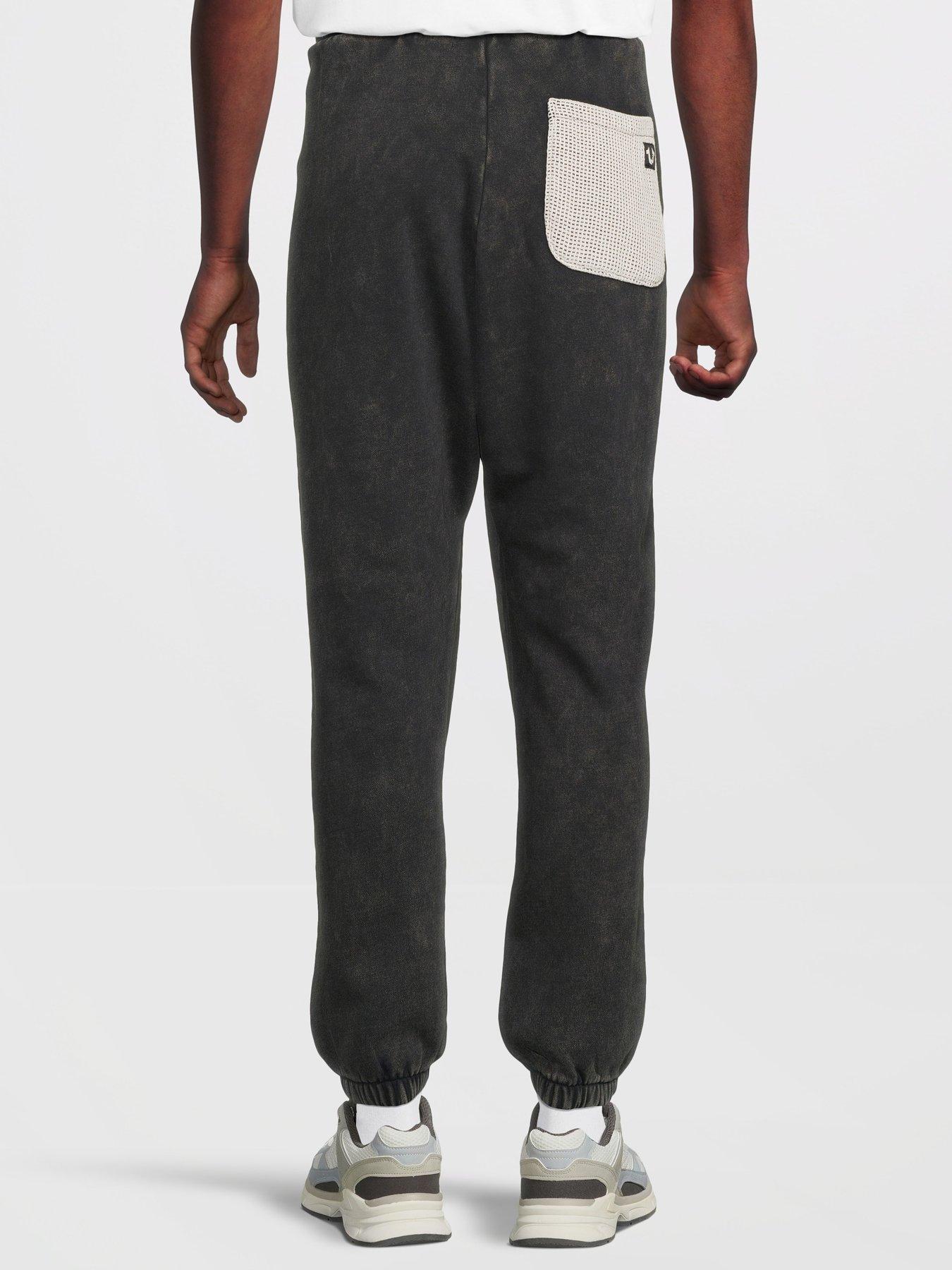  image of true-religion-mesh-inset-cuffed-joggers-black