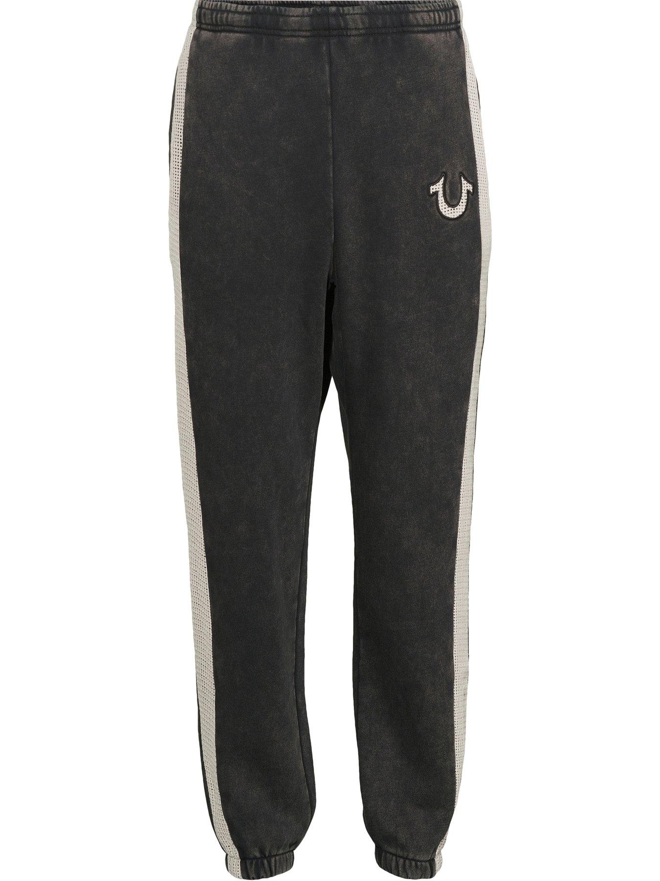  image of true-religion-mesh-inset-cuffed-joggers-black