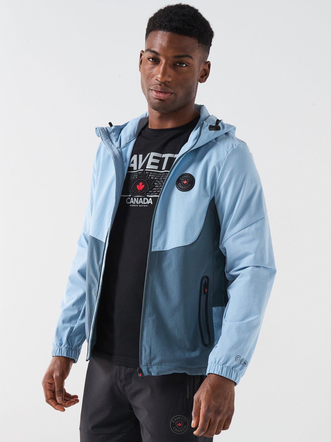  image of zavetti-canada-zidero-zip-through-woven-hoodie-blue