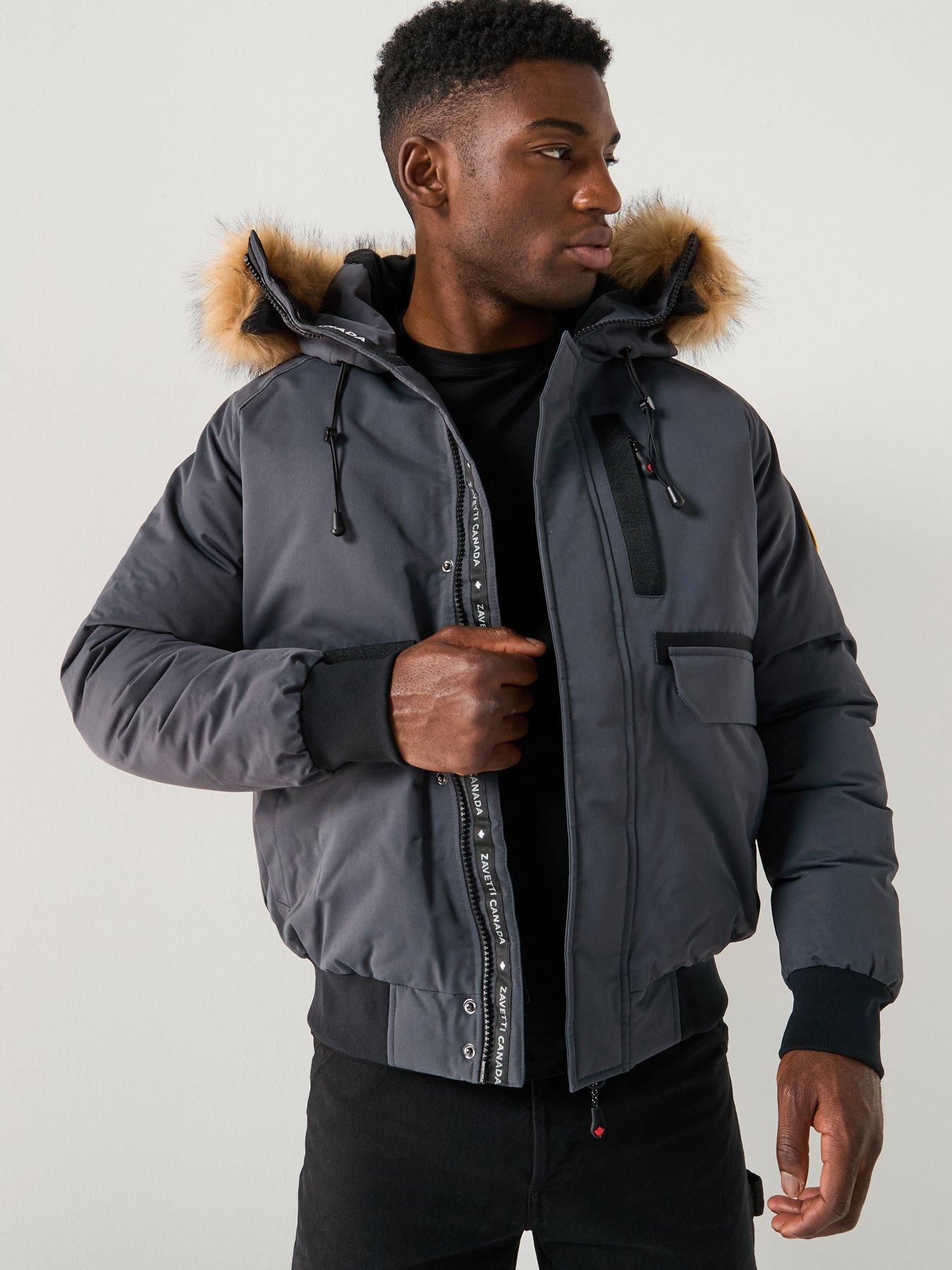 Image 1 of 6 of Zavetti Canada Abelli Hooded 2.0 Bomber Jacket - Dark Grey