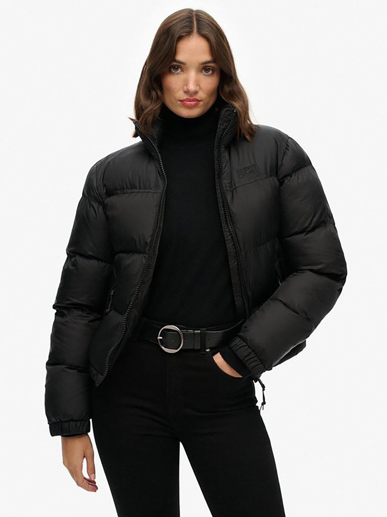 Image 1 of 5 of Superdry Padded Non Hooded Puffer Jacket - Black