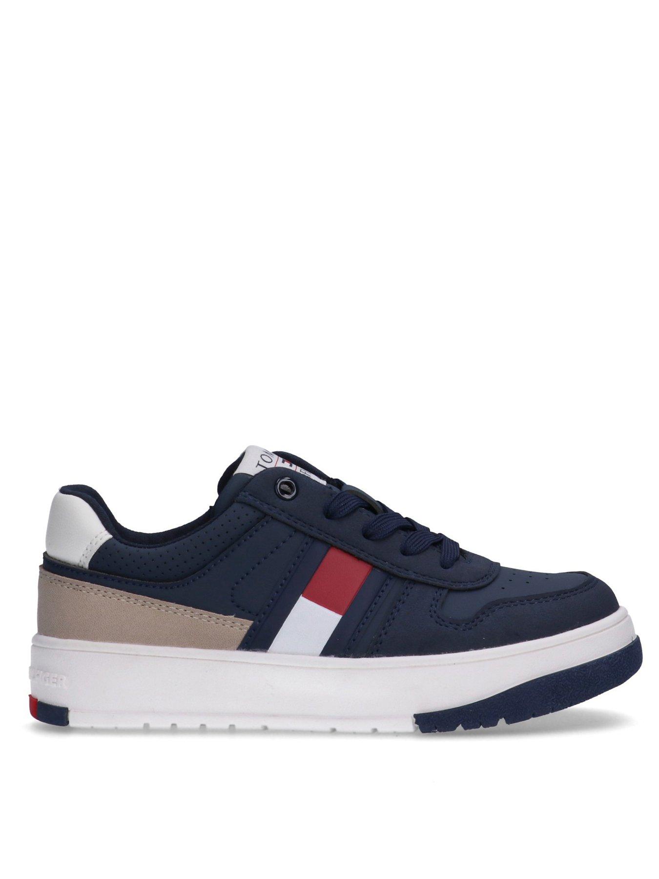 Image 1 of 5 of Tommy Hilfiger Boys Flag Low Cut Lace-Up Sneakers - Blue