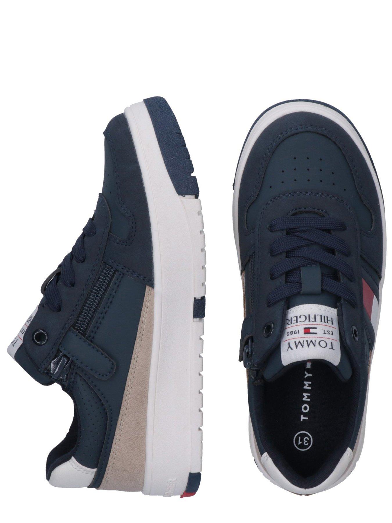 Image 5 of 5 of Tommy Hilfiger Boys Flag Low Cut Lace-Up Sneakers - Blue