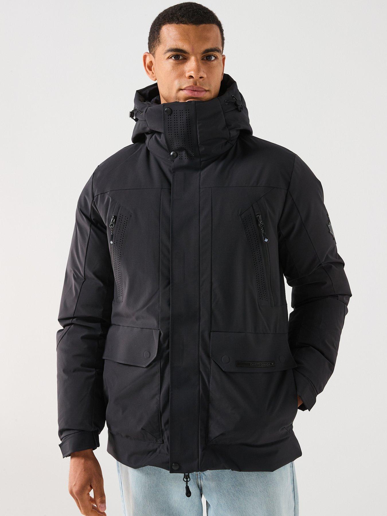front image of zavetti-canada-eranio-padded-parka-coat-black