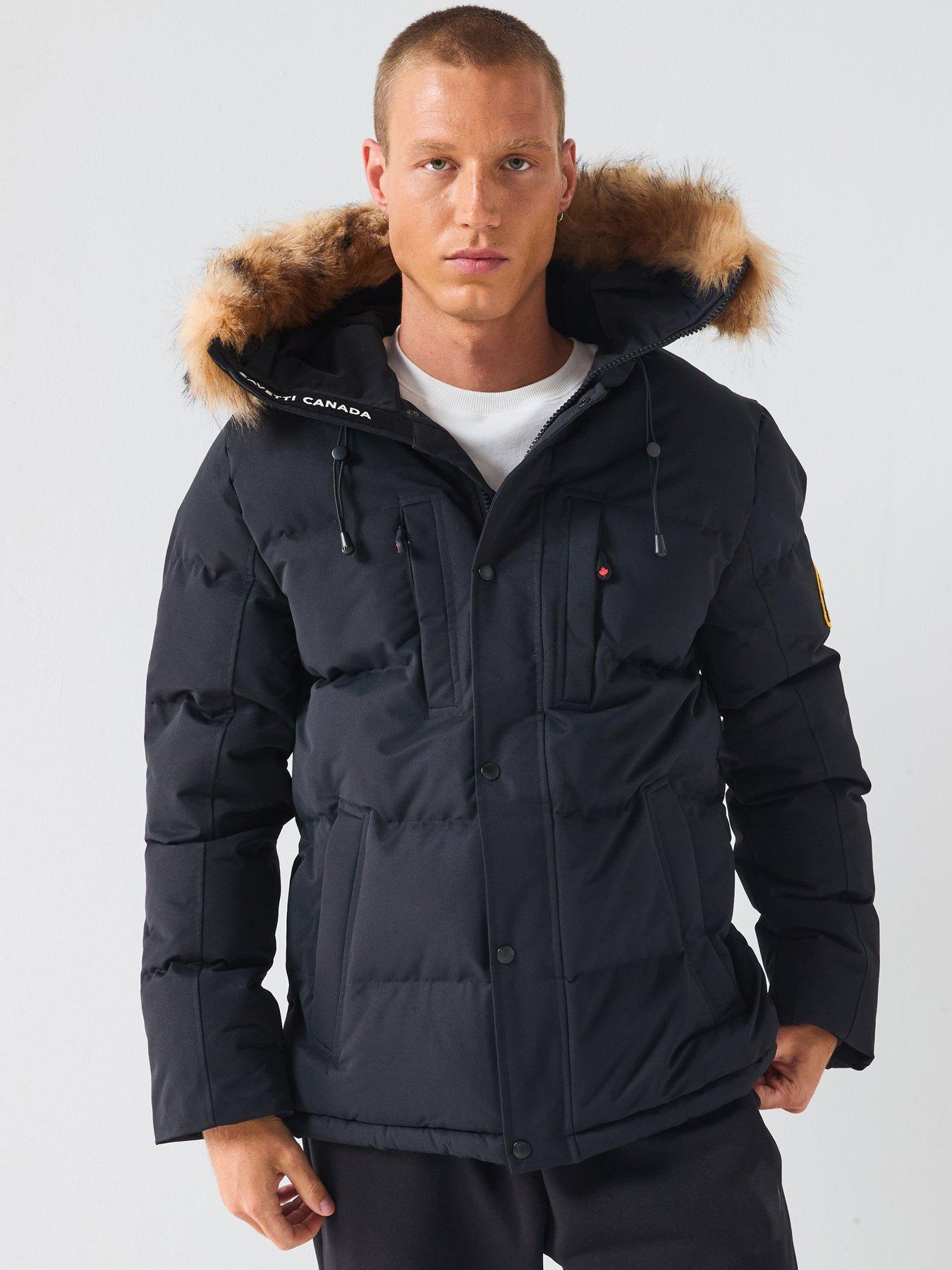  image of zavetti-canada-oshawa-20-padded-parka-coat-black