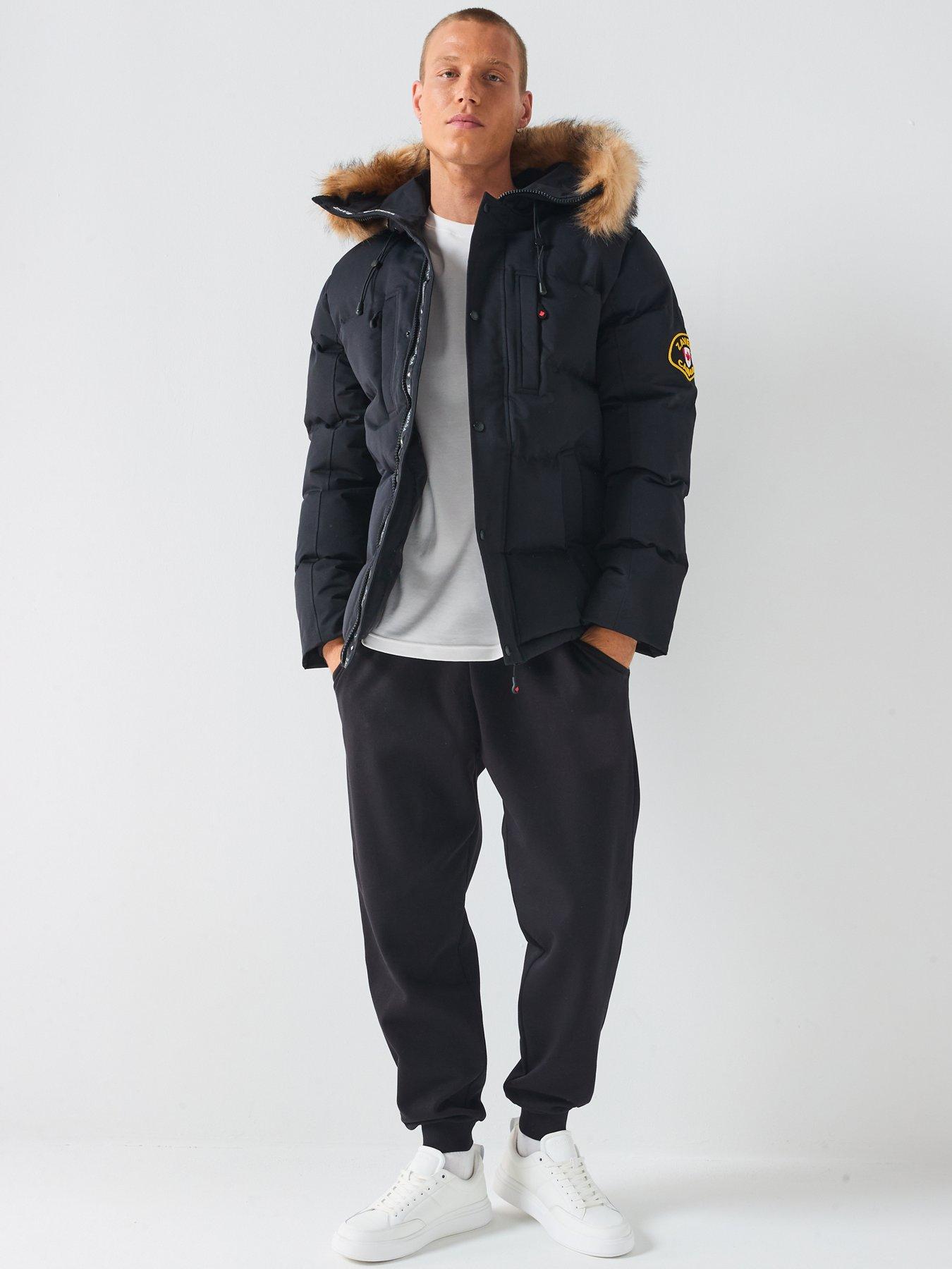  image of zavetti-canada-oshawa-20-padded-parka-coat-black