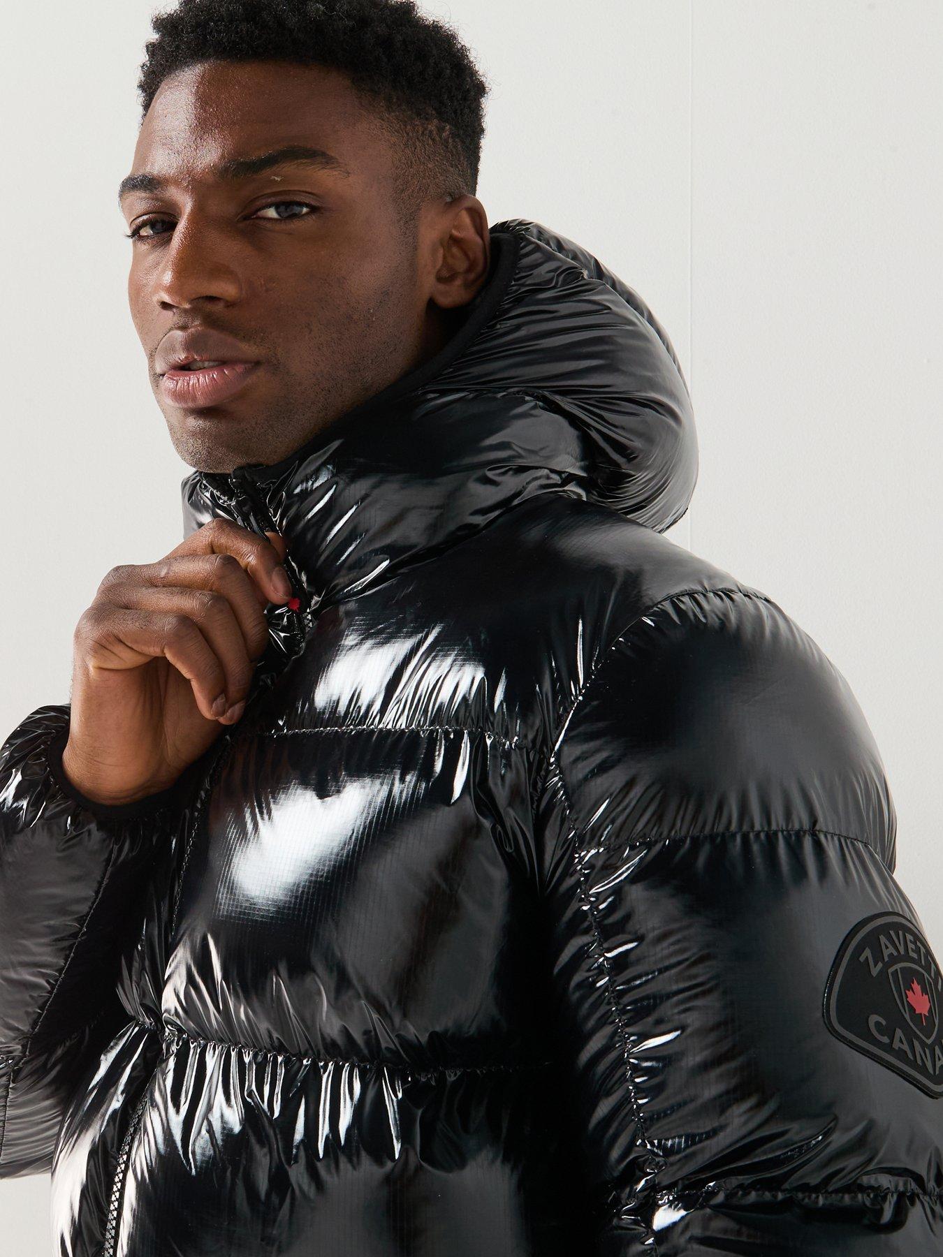  image of zavetti-canada-palzino-high-shine-padded-coat-black