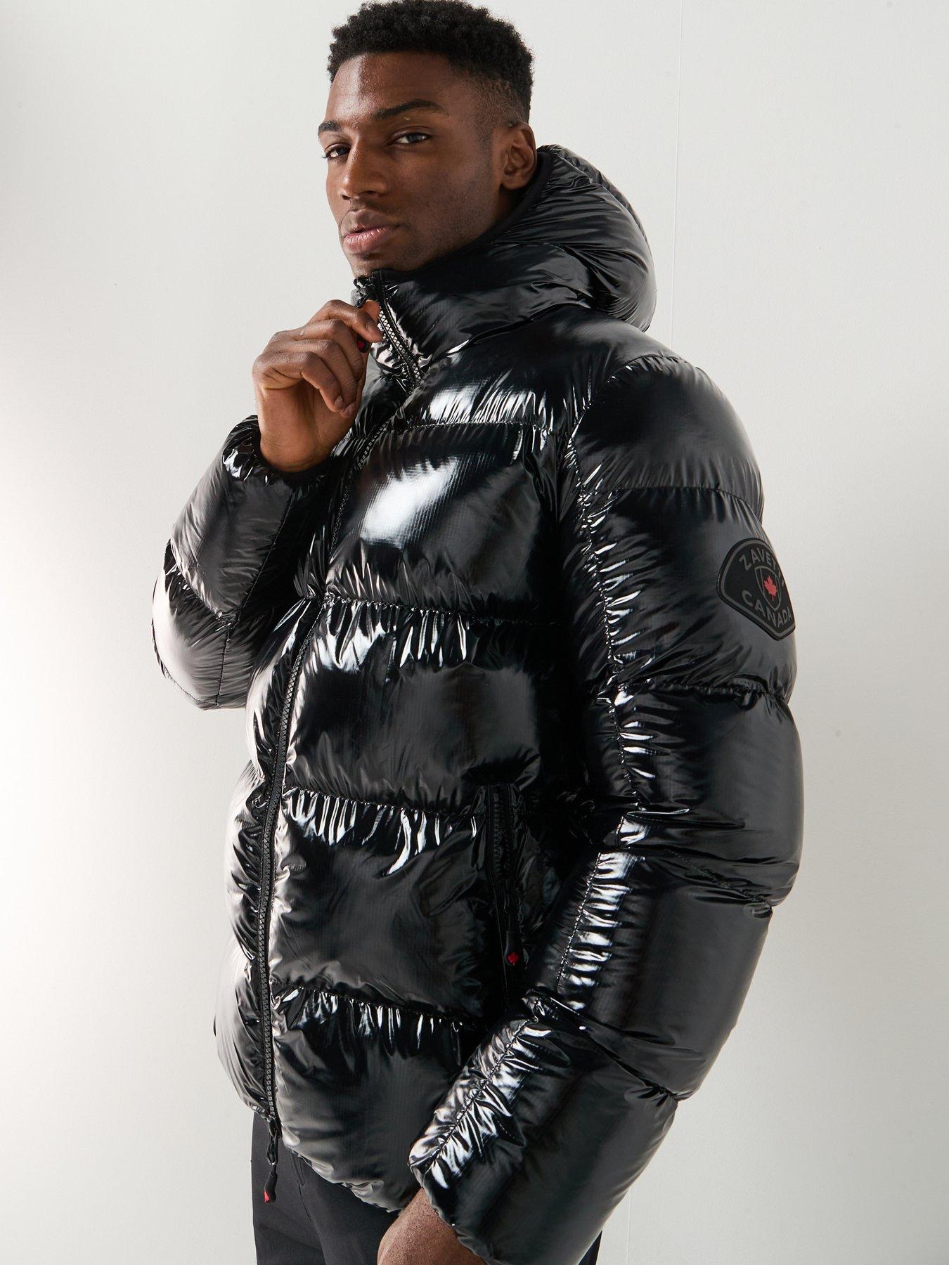  image of zavetti-canada-palzino-high-shine-padded-coat-black