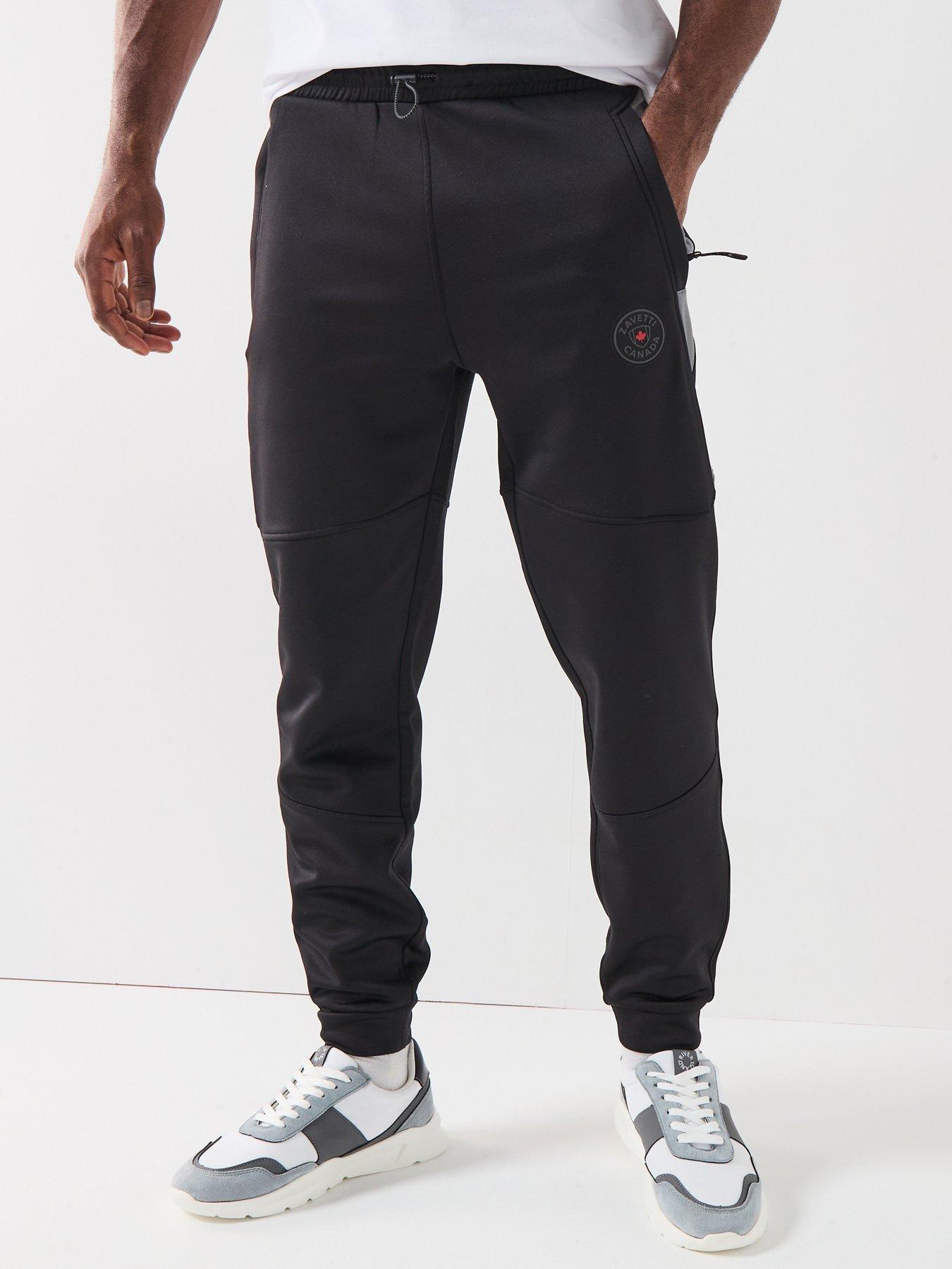 zavetti-canada-ronia-rubberised-logo-panelled-joggers-black