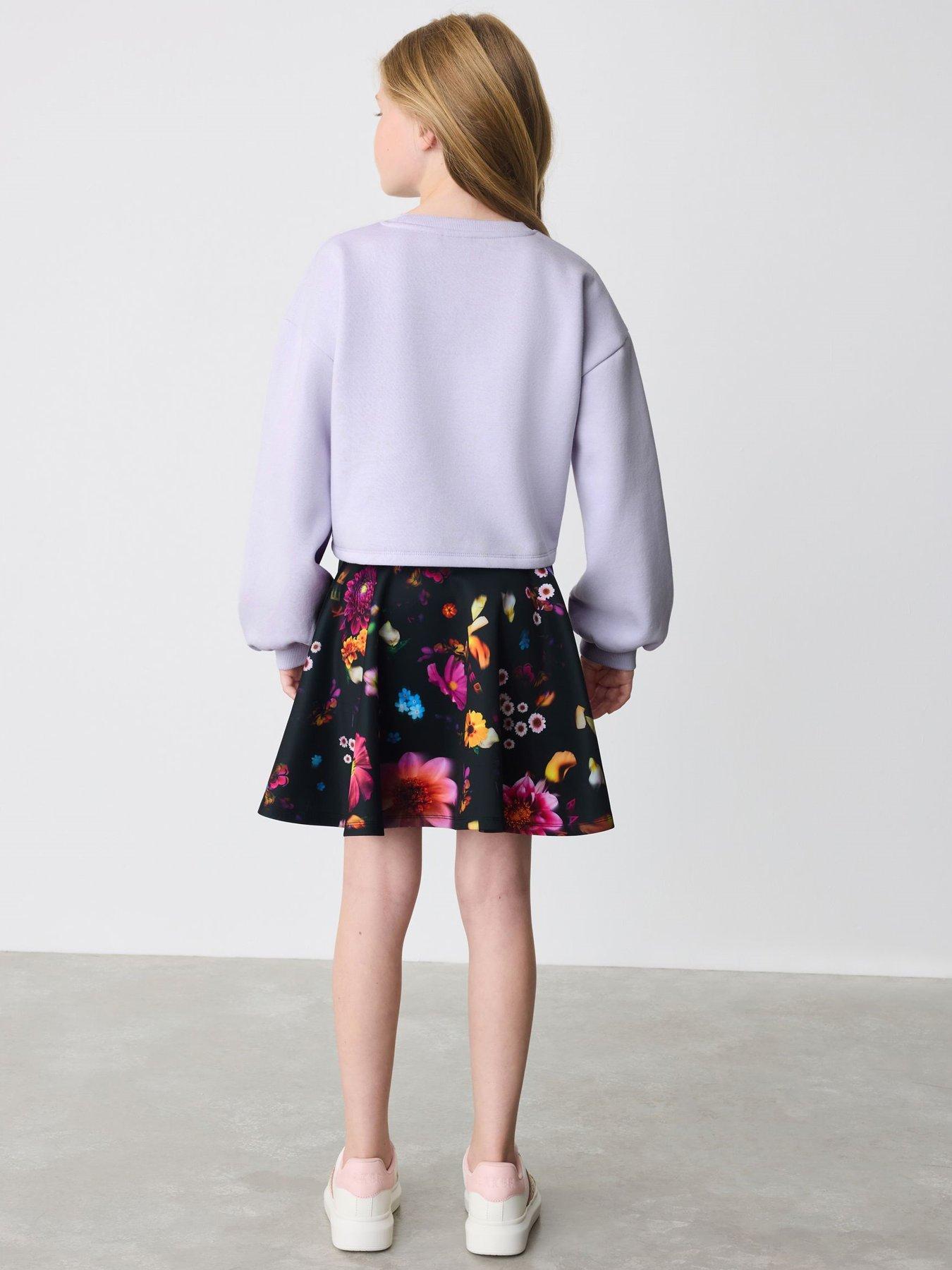 Image 2 of 6 of Ted Baker Girl Scuba Skirt Set - Purple