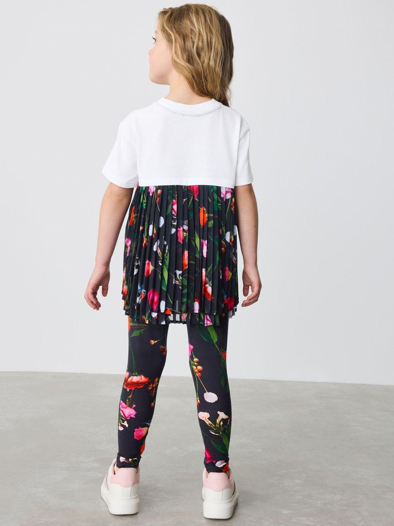 Image 2 of 6 of Ted Baker Girls Top And Legging Set - Navy