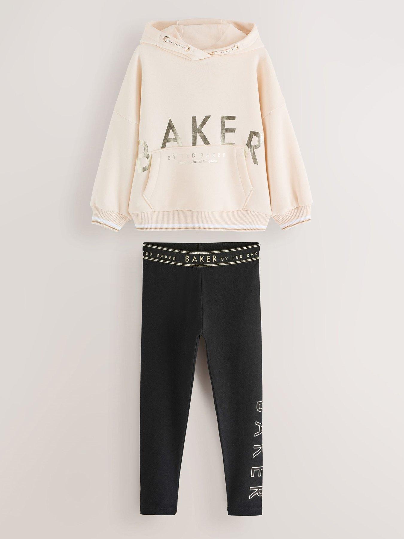 Image 1 of 6 of Ted Baker Girls Logo Hoodie And Legging Set - Beige