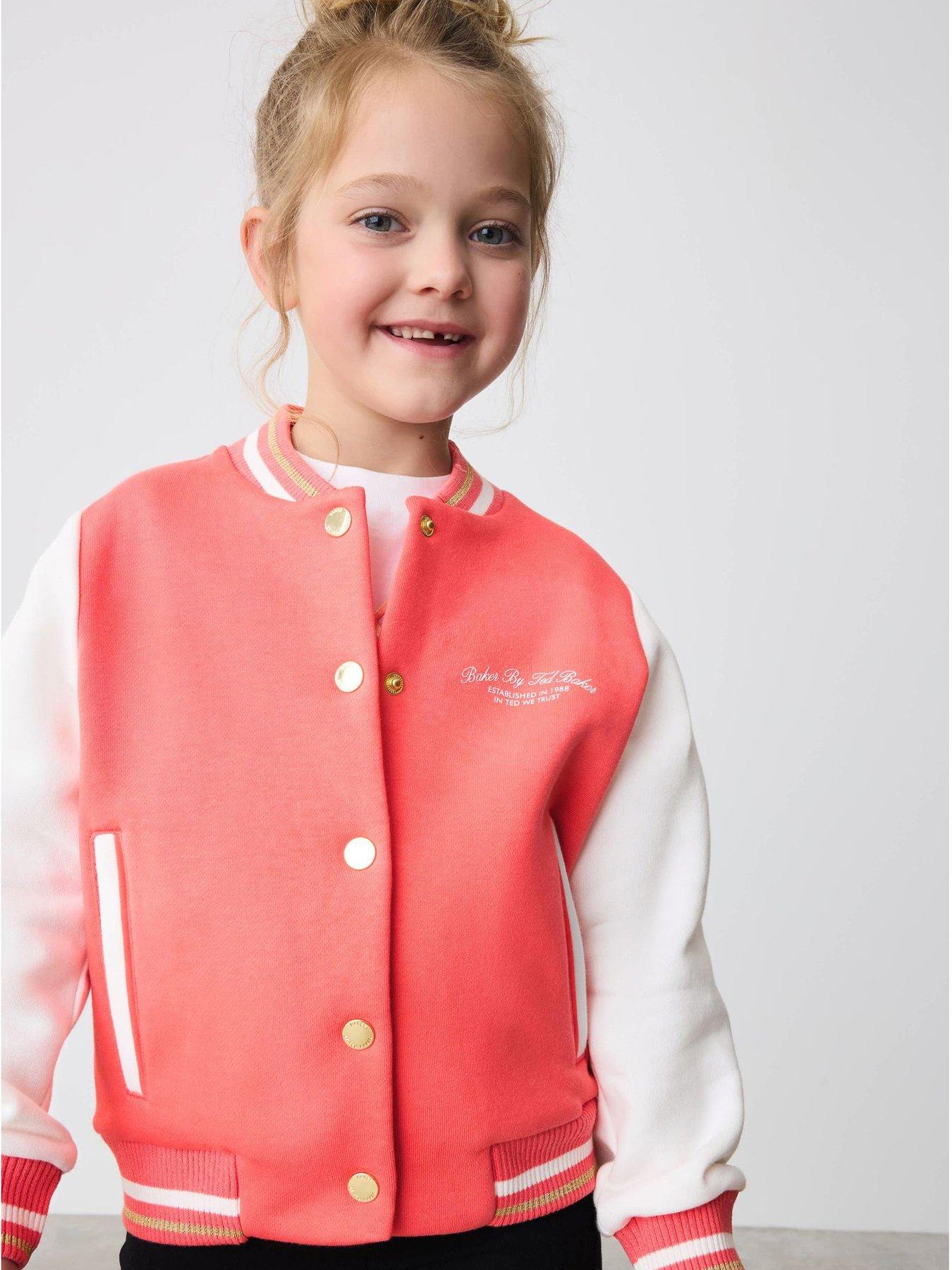 undefined Girls Varsity Jacket - Orange