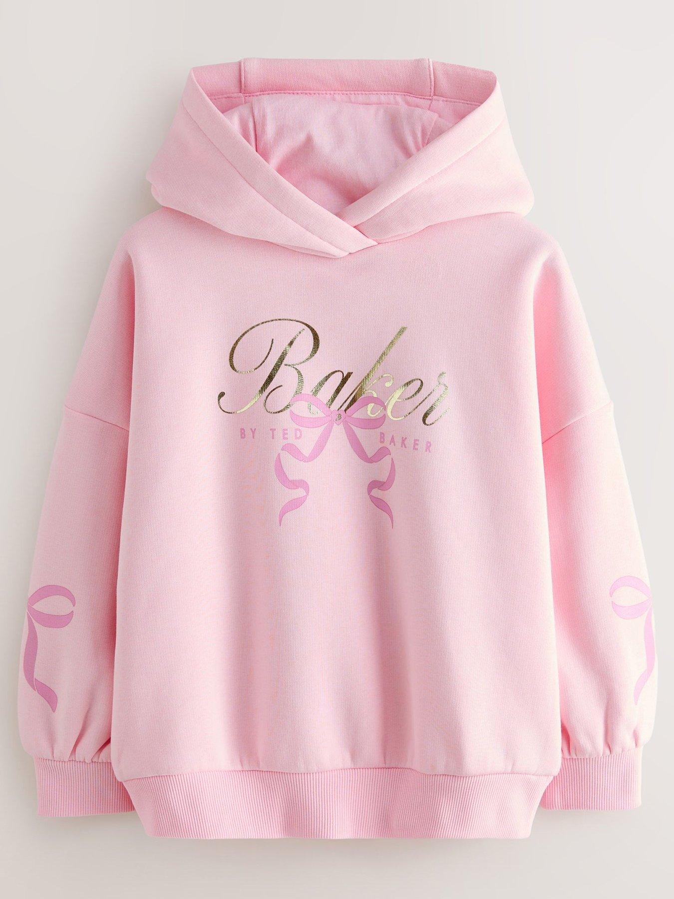 undefined Girls Bow Graphic Hoodie - Pink