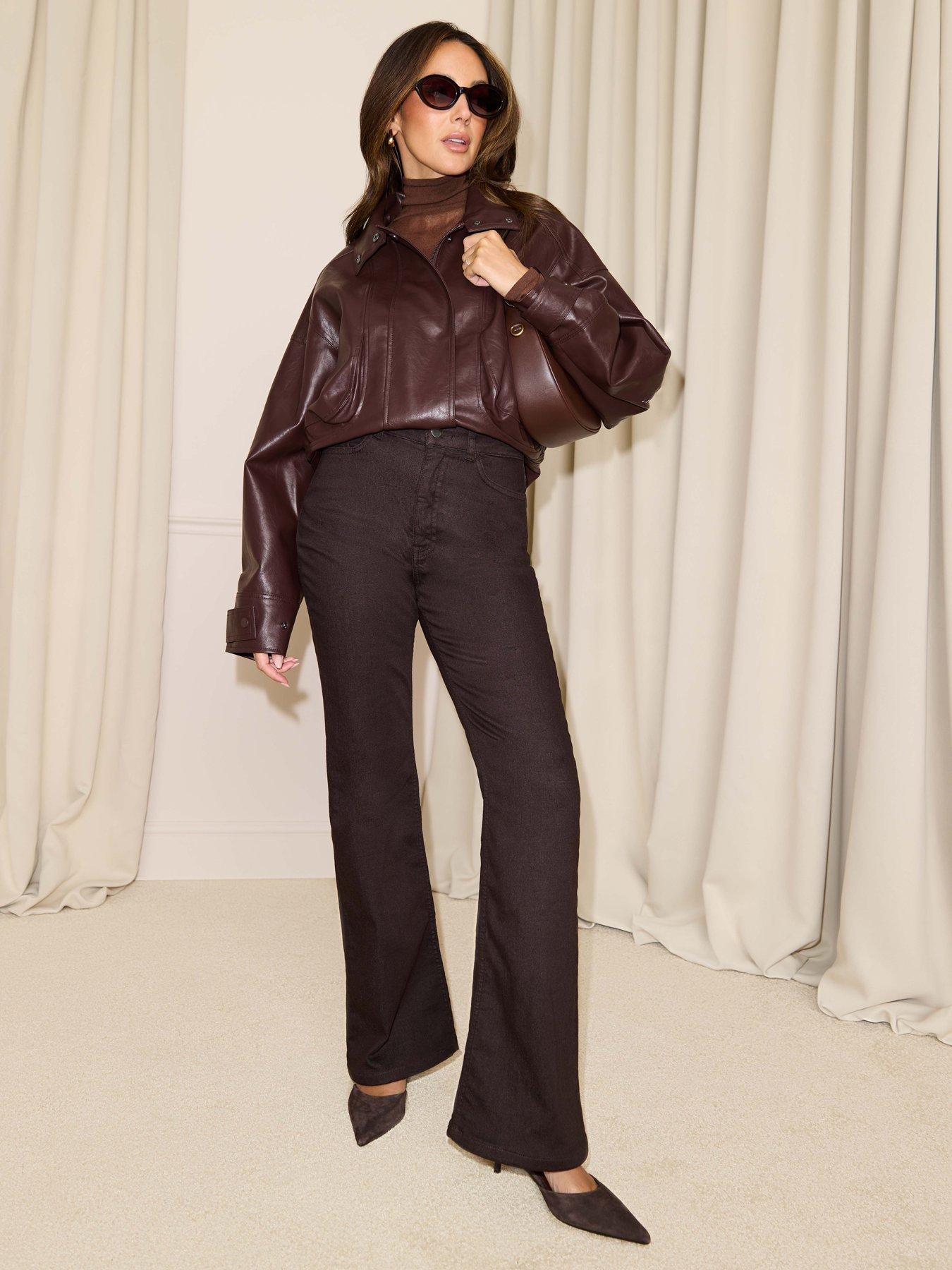 Image 3 of 5 of Michelle Keegan Slim Leg Flood Jeans - Brown&nbsp;
