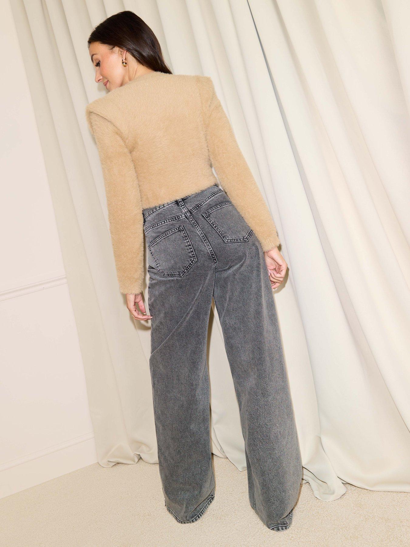 Image 2 of 5 of Michelle Keegan Asymmetric Jeans - Grey