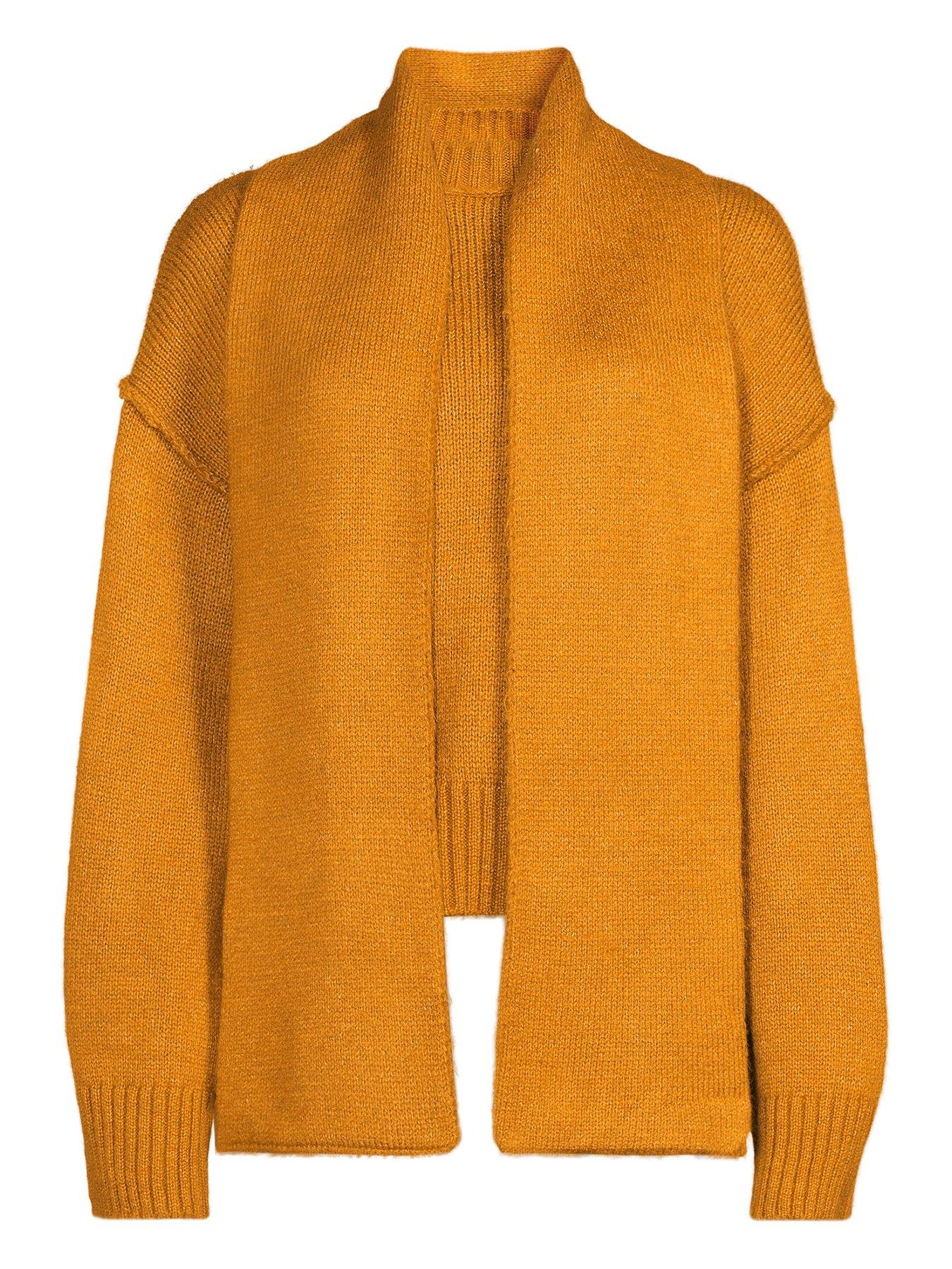 Image 5 of 5 of Michelle Keegan Premium Scarf Knitted Sweater - Ochre