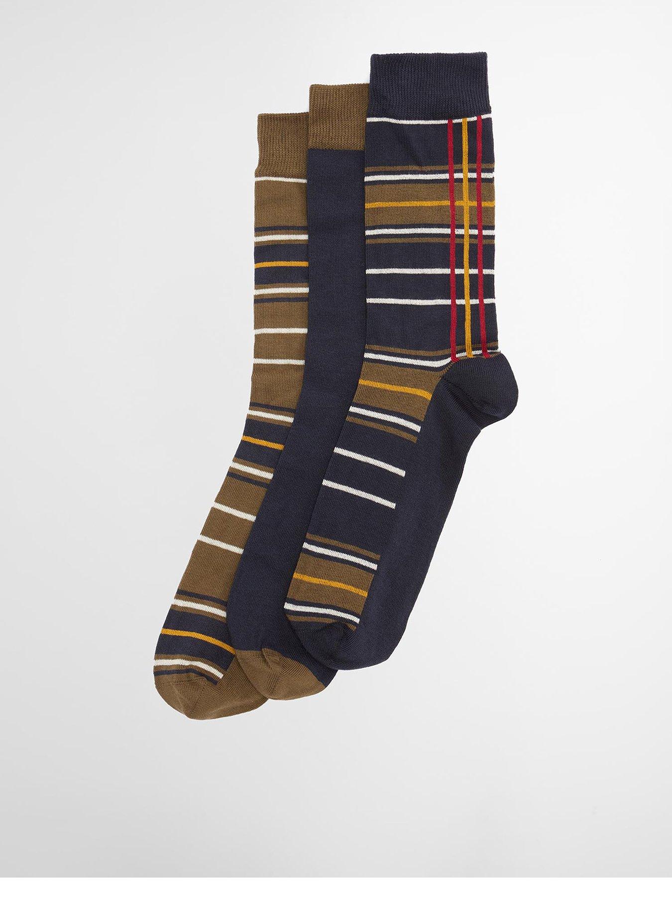 Barbour Tartan Socks Gift Set - Navy Multi