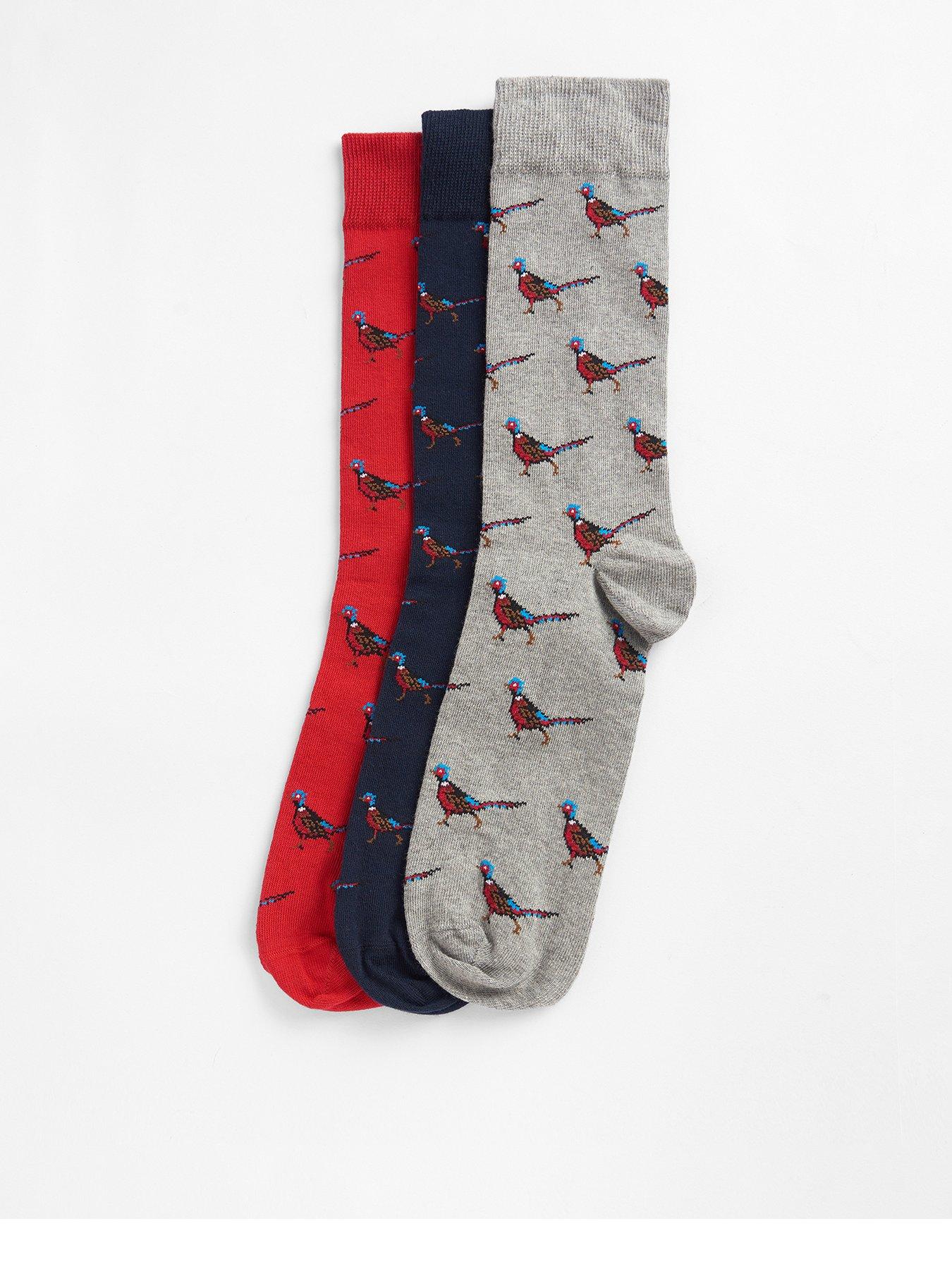Barbour Pheasant Socks Gift Set - Red Multi