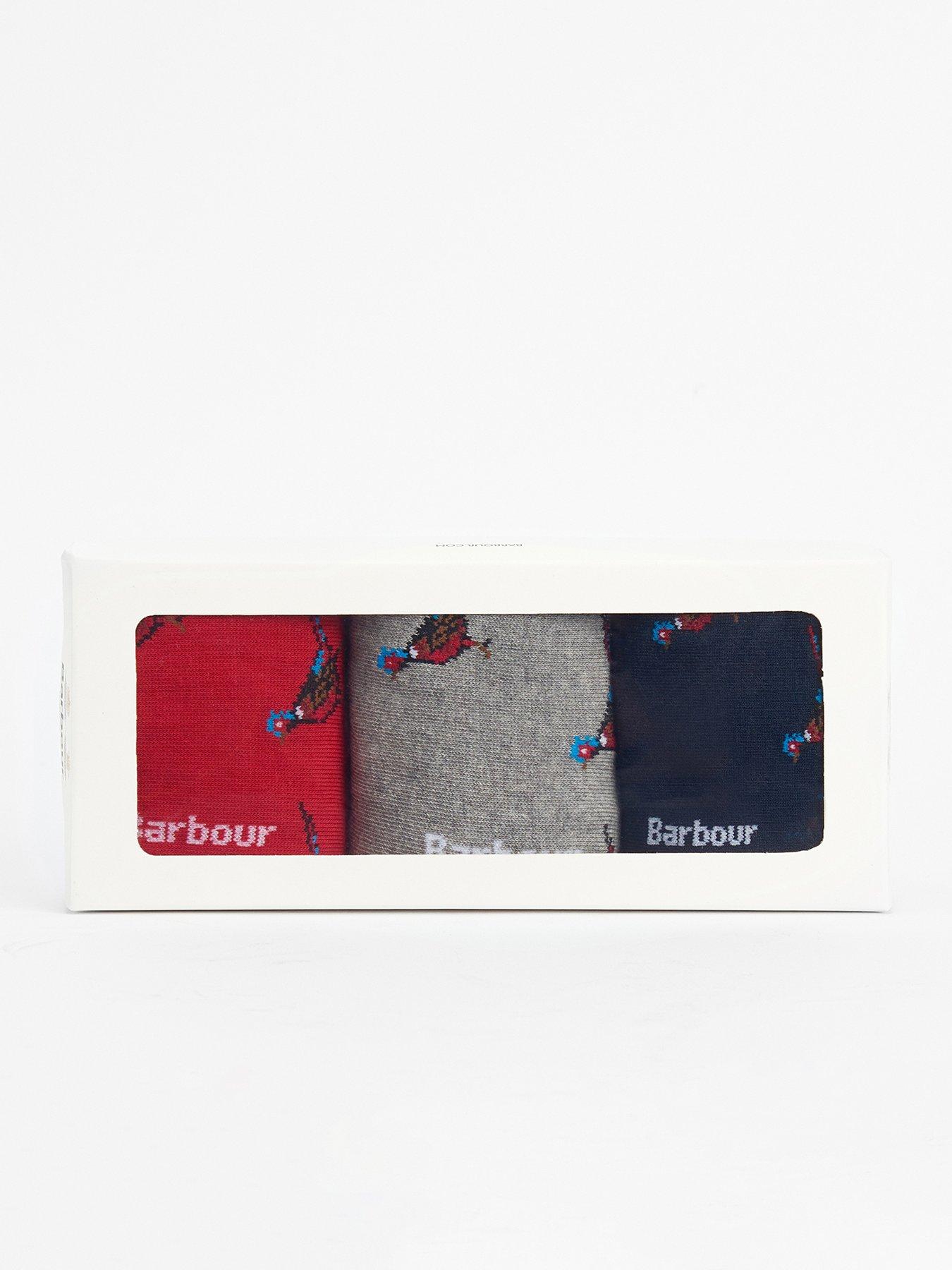  image of barbour-pheasant-socks-gift-set-red-multi