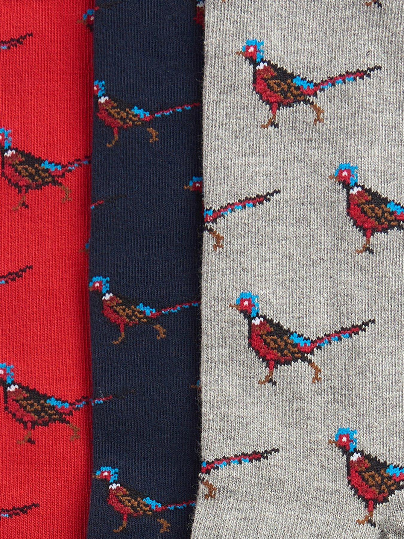  image of barbour-pheasant-socks-gift-set-red-multi