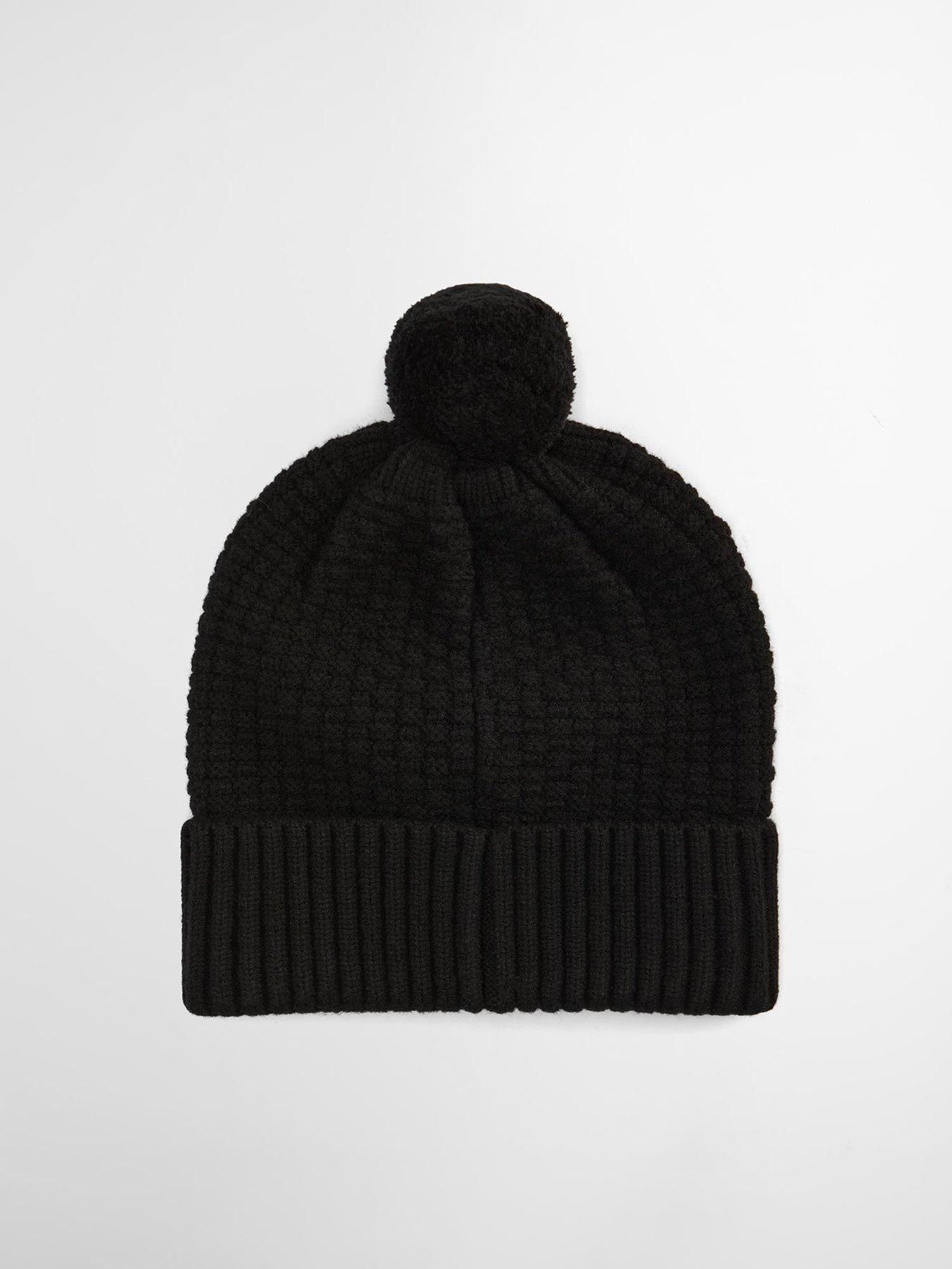  image of barbour-ramside-beanie-and-scarf-gift-set-black