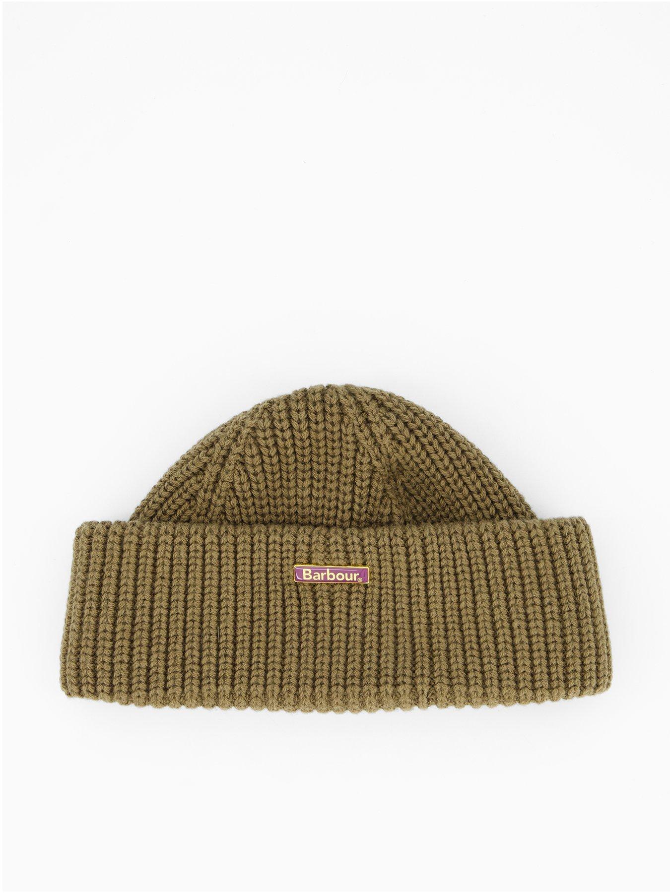 Image 1 of 4 of Barbour Mosely Small Knitted Beanie Hat - Khaki