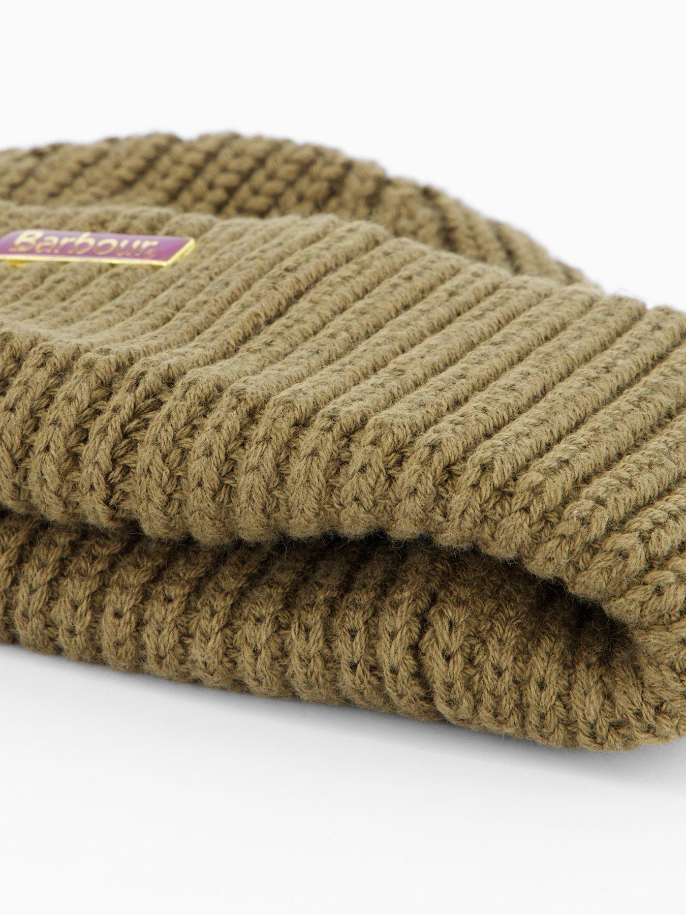 Image 3 of 4 of Barbour Mosely Small Knitted Beanie Hat - Khaki