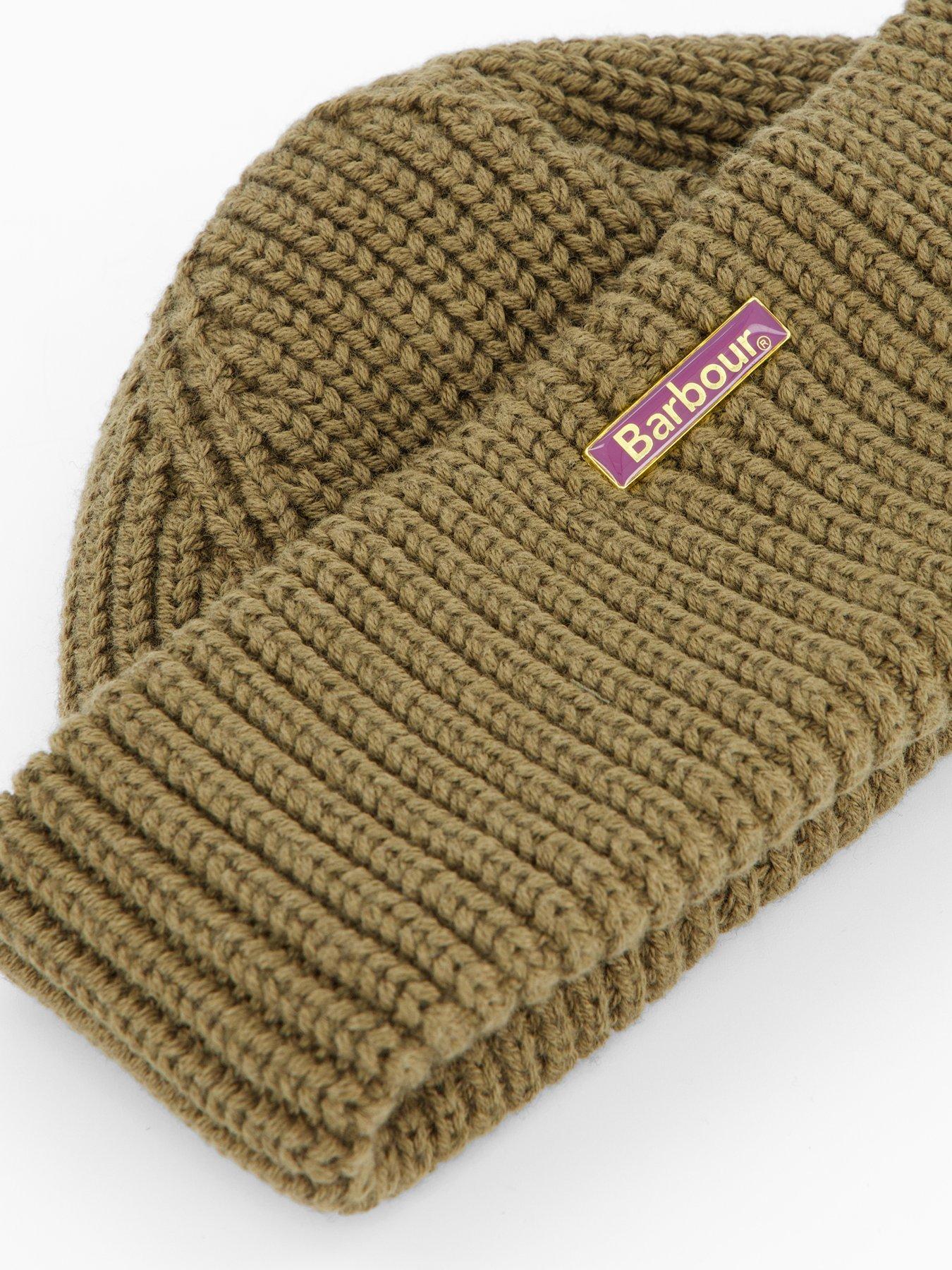 Image 4 of 4 of Barbour Mosely Small Knitted Beanie Hat - Khaki