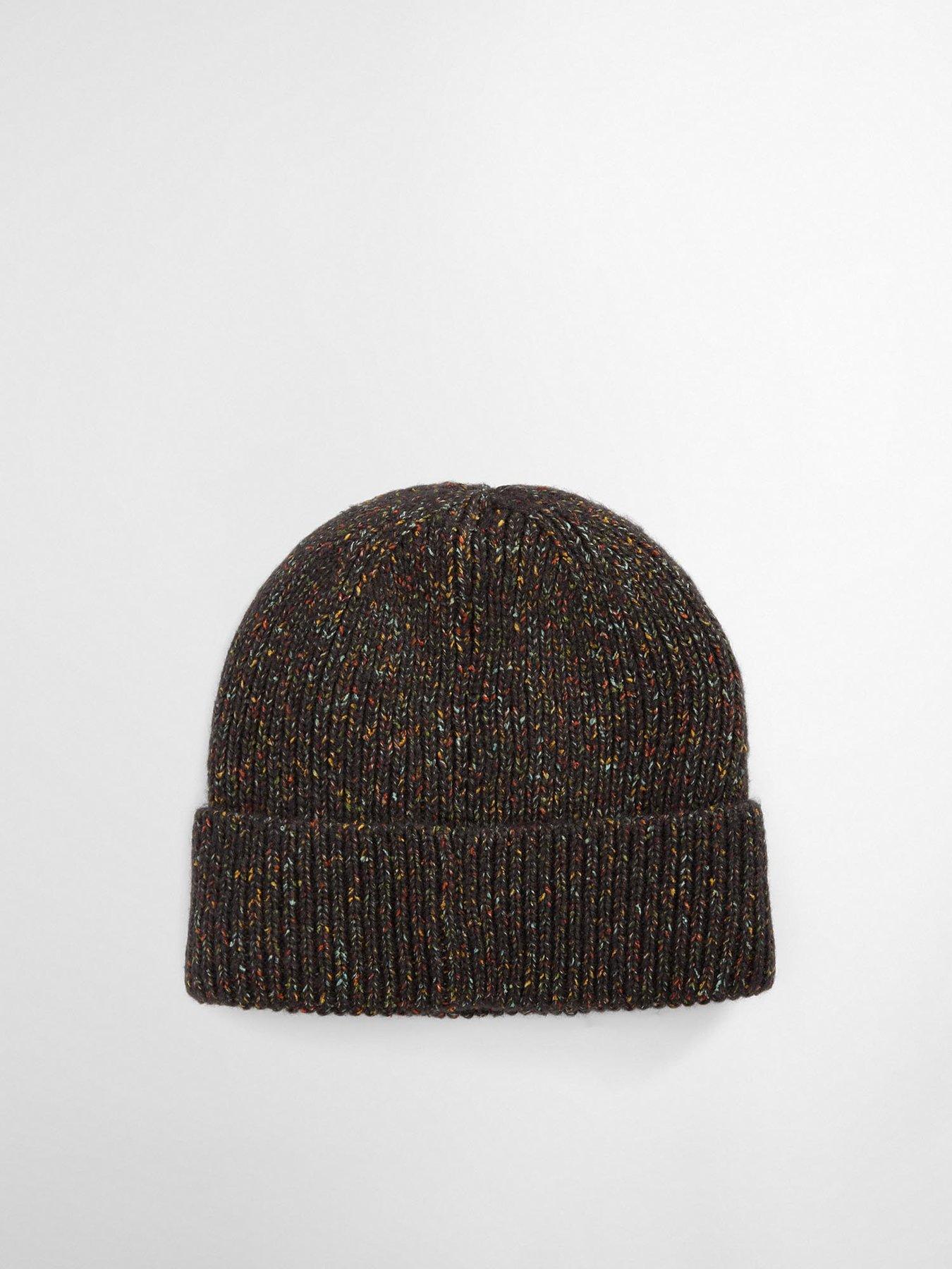 back image of barbour-eston-stamp-logo-beanie-hat-dark-green