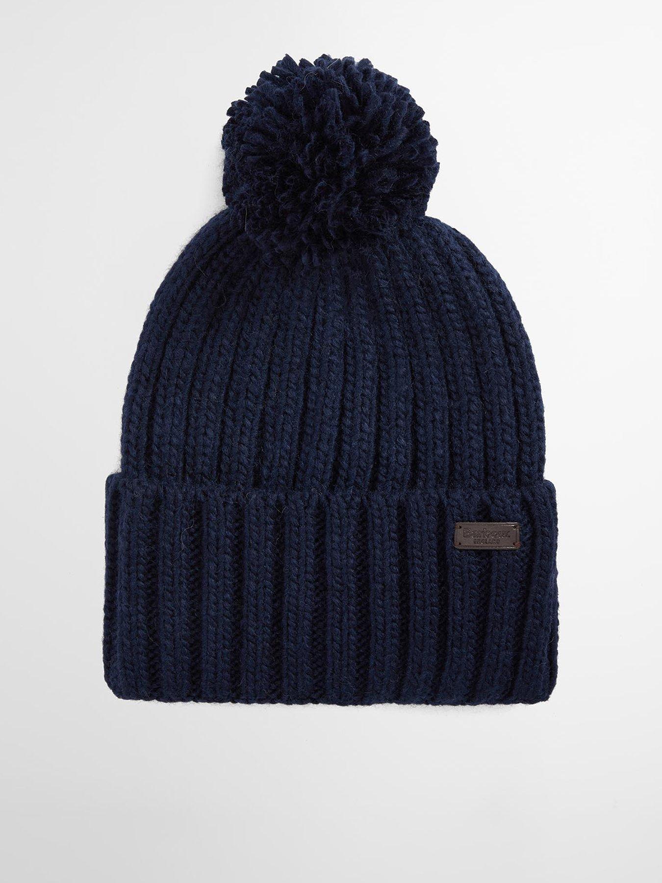 Barbour Kelson Pom Knitted Beanie Hat - Navy