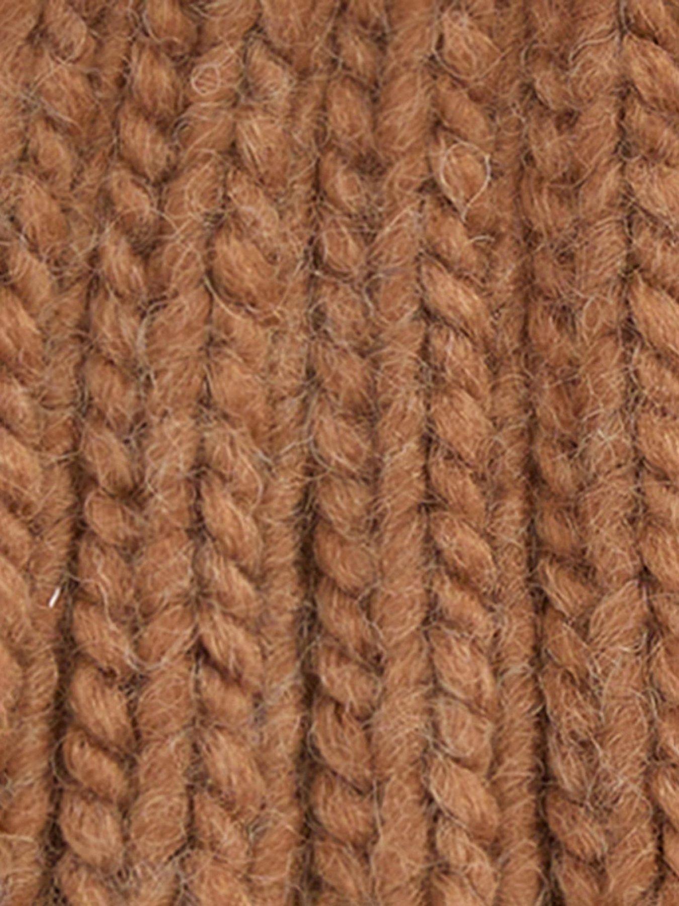 Image 4 of 4 of Barbour Kelson Pom Knitted Beanie Hat - Brown