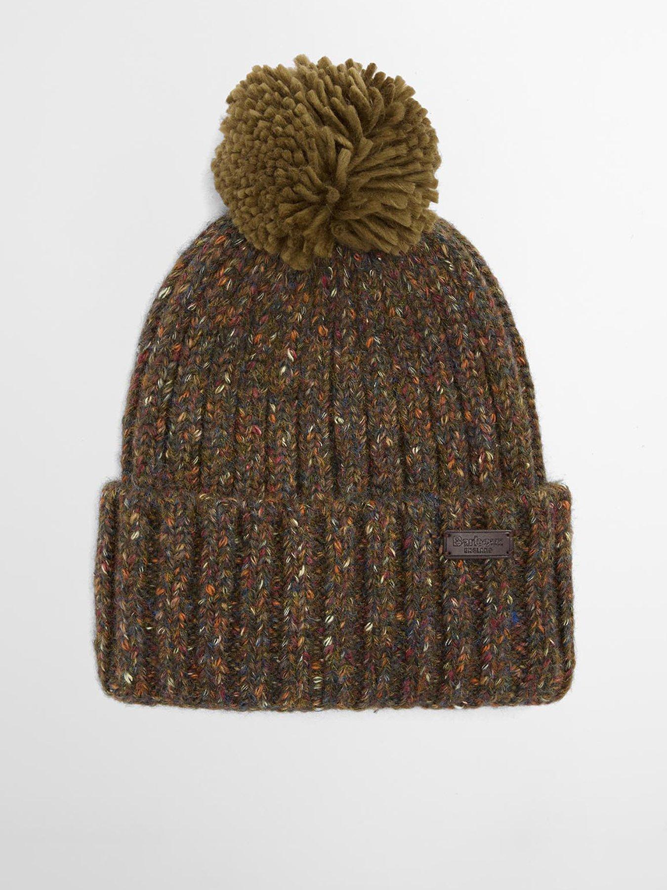 Barbour Kelson Fleck Pom Beanie Hat - Khaki