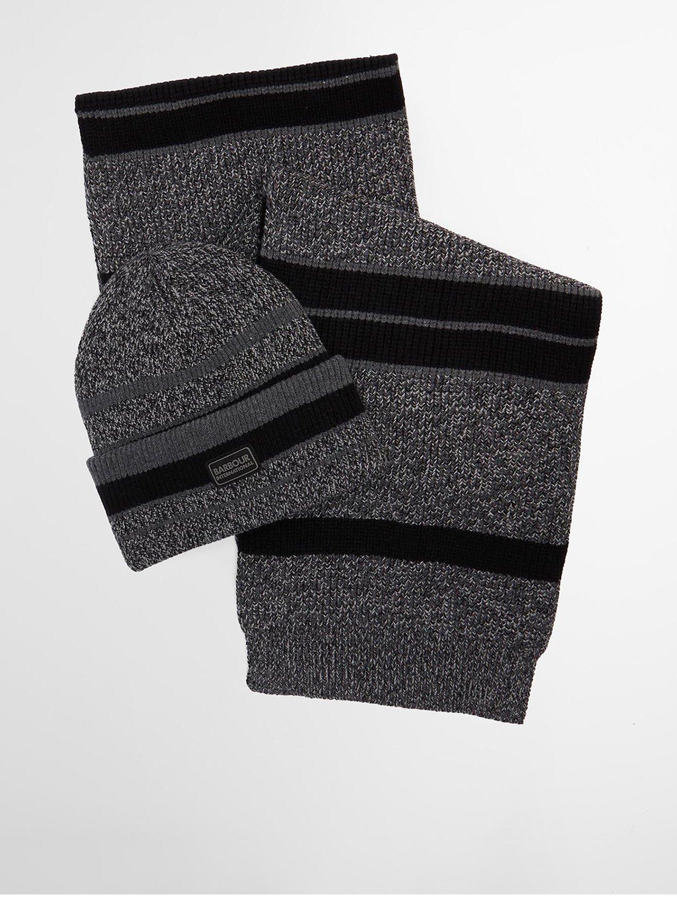 Barbour International Boston Beanie  &  Scarf Gift Set - Black