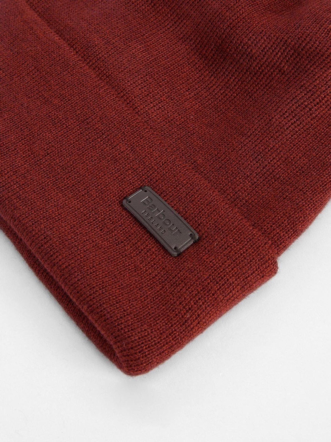  image of barbour-healey-beanie-hat-dark-red