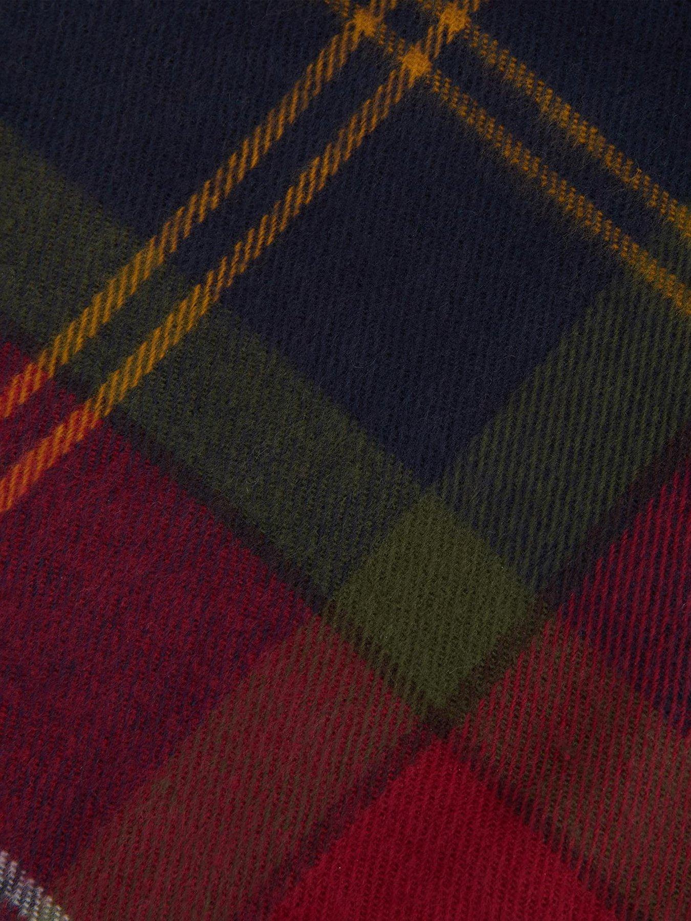  image of barbour-swinton-beanie-amp-scarf-gift-set-dark-red