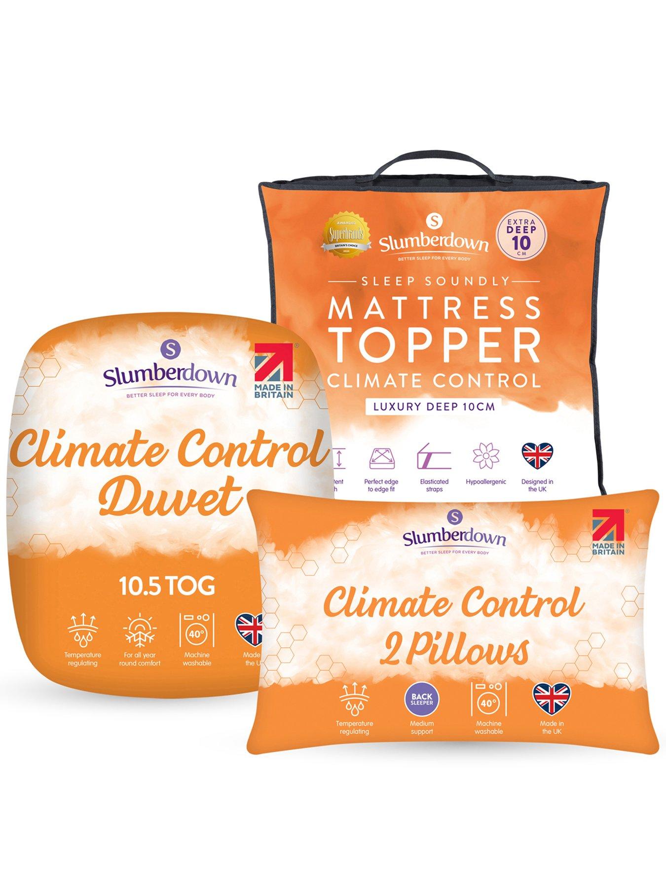 Image 1 of 8 of Slumberdown 10.5 Tog Climate Control Bedding Bundle (Duvet + 10cm Mattress Topper + Pillows)