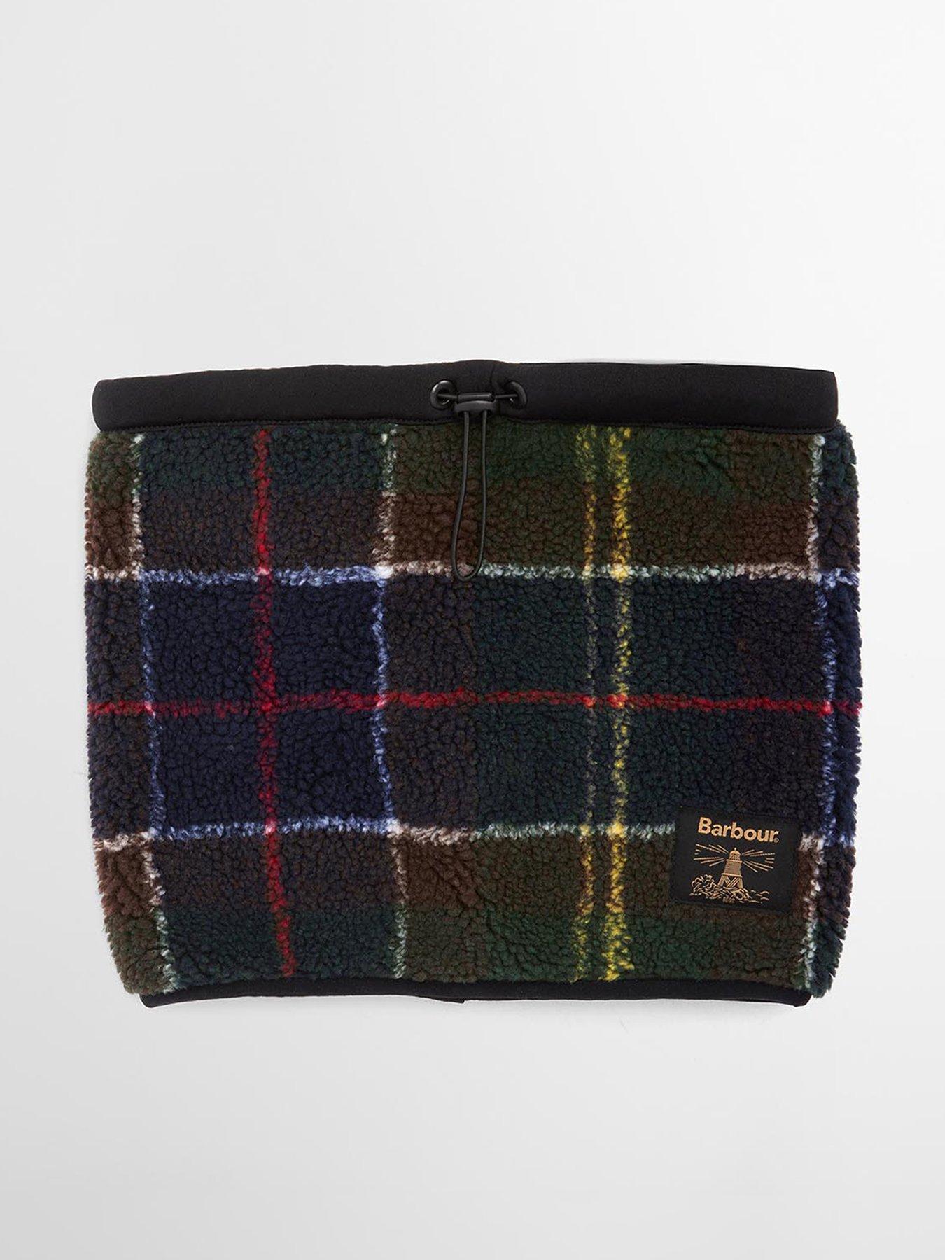 Image 1 of 4 of Barbour Field Fleece Tartan Snood Scarf - Navy