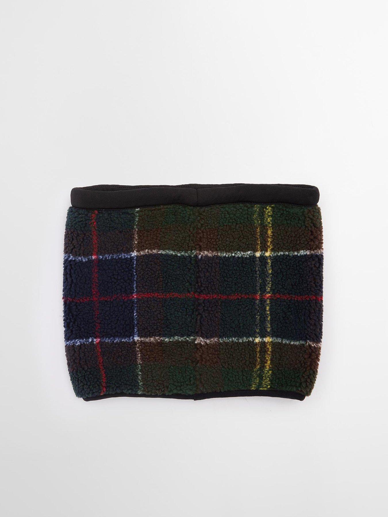 Image 3 of 4 of Barbour Field Fleece Tartan Snood Scarf - Navy