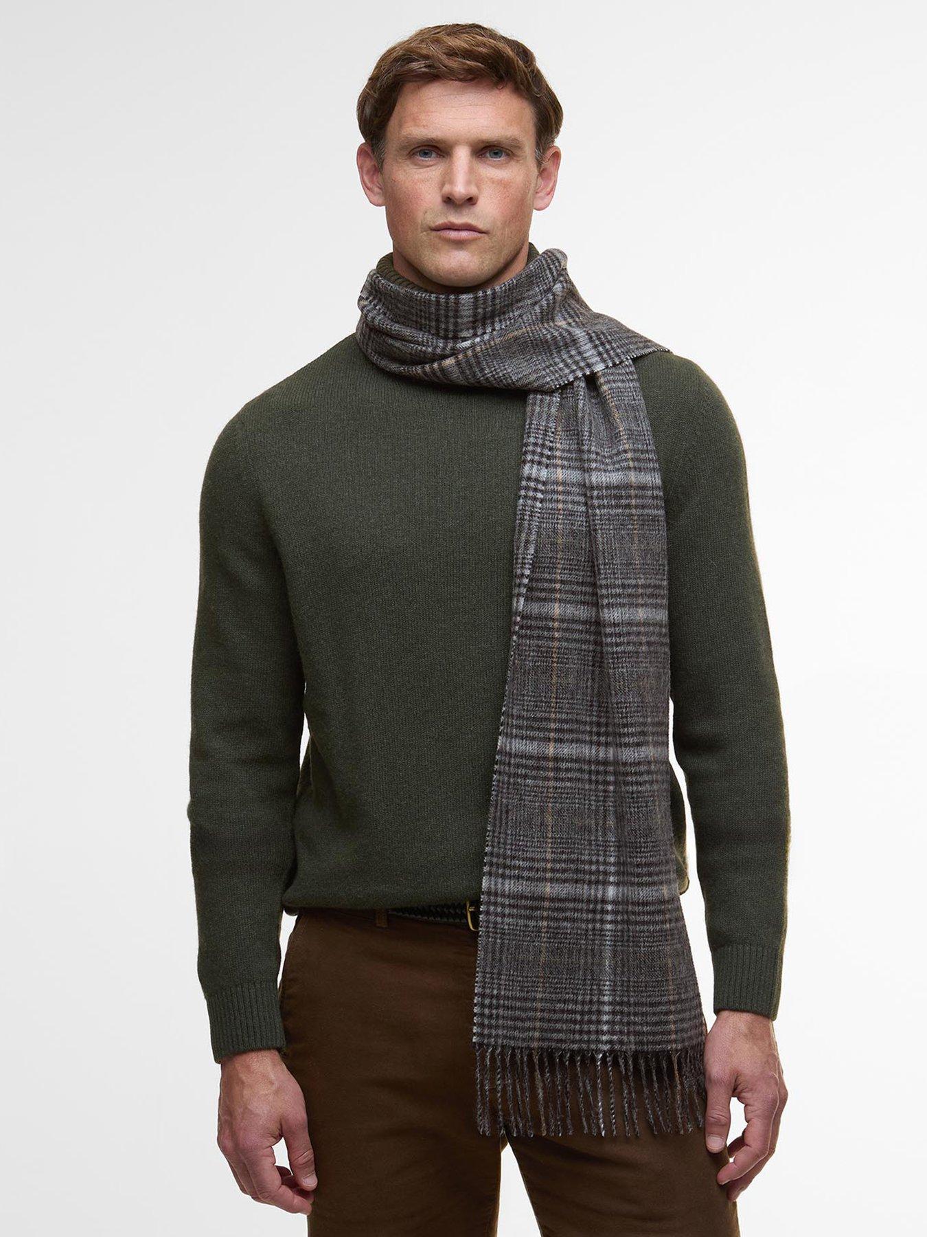  image of barbour-wool-and-cashmere-blend-danbrooke-scarf-grey