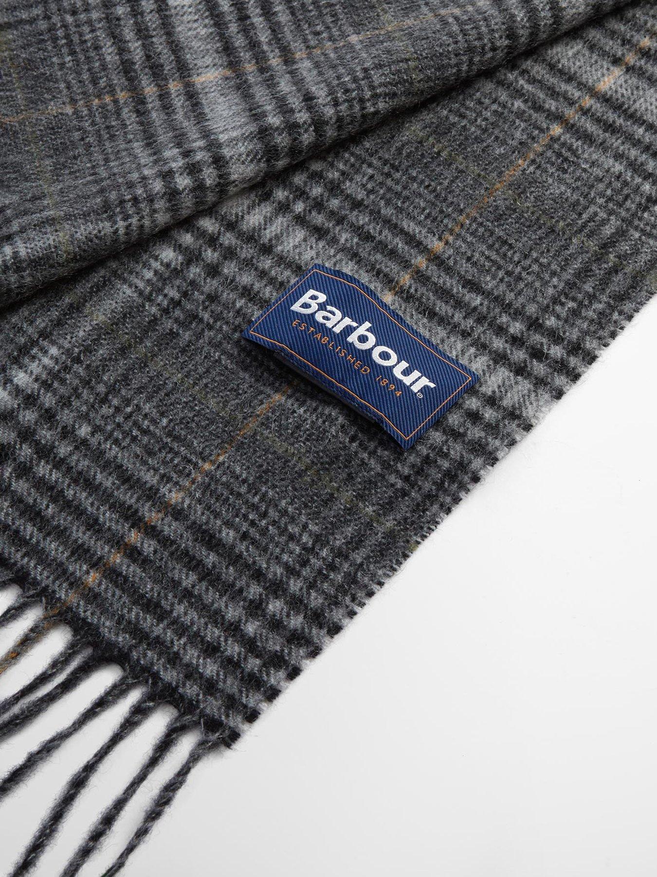  image of barbour-wool-and-cashmere-blend-danbrooke-scarf-grey