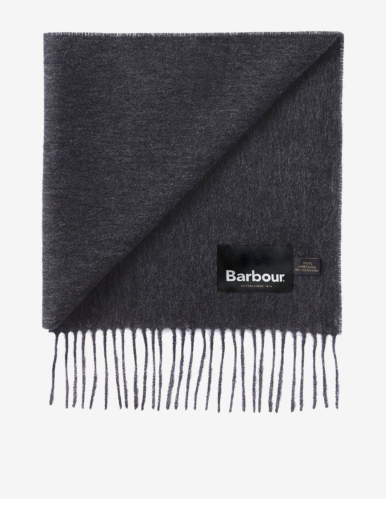  image of barbour-plain-lambswool-scarf-dark-grey