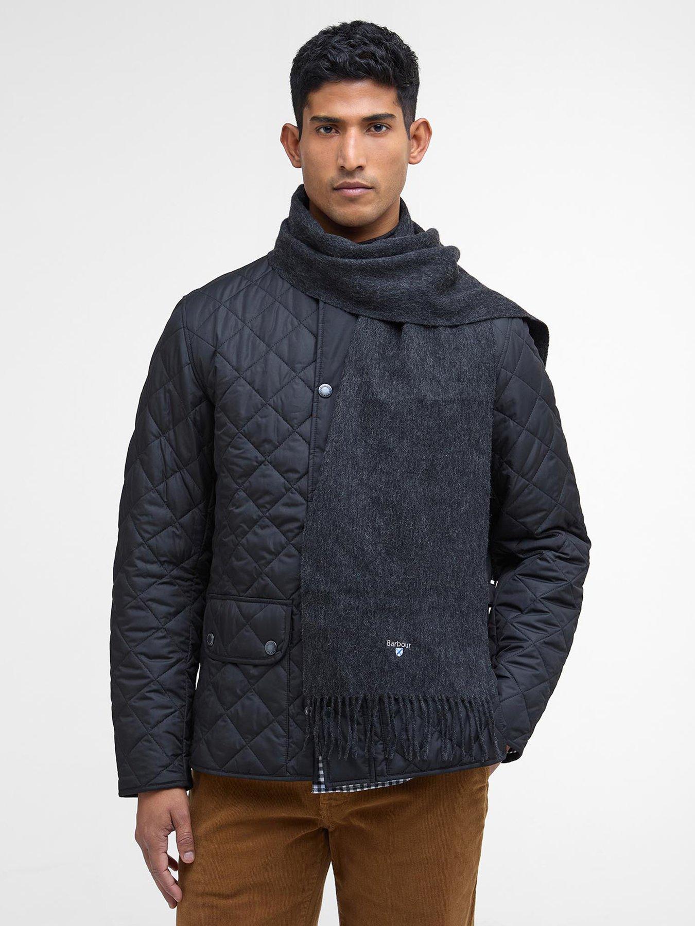 image of barbour-plain-lambswool-scarf-dark-grey