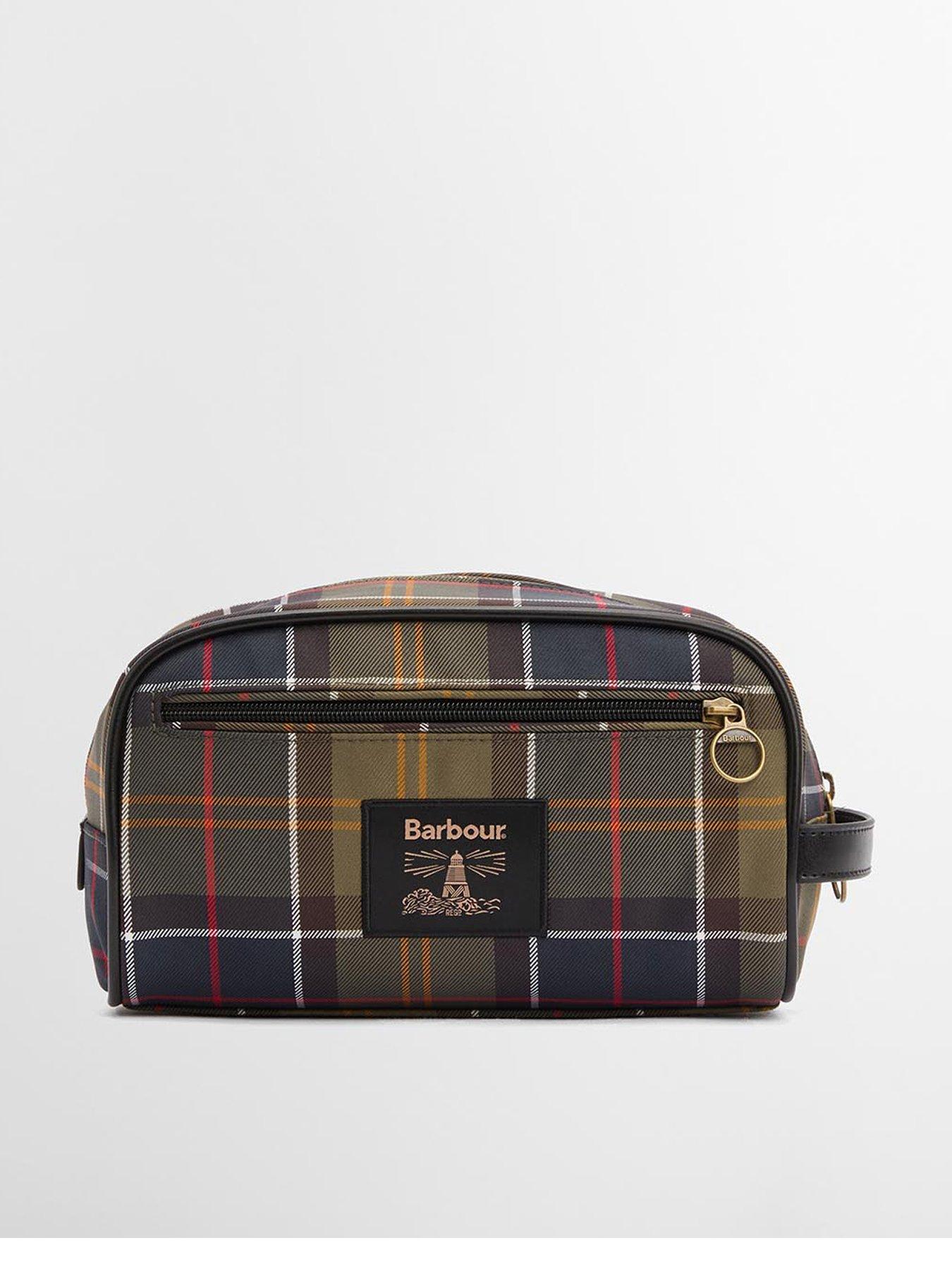 Barbour Tartan Washbag - Navy
