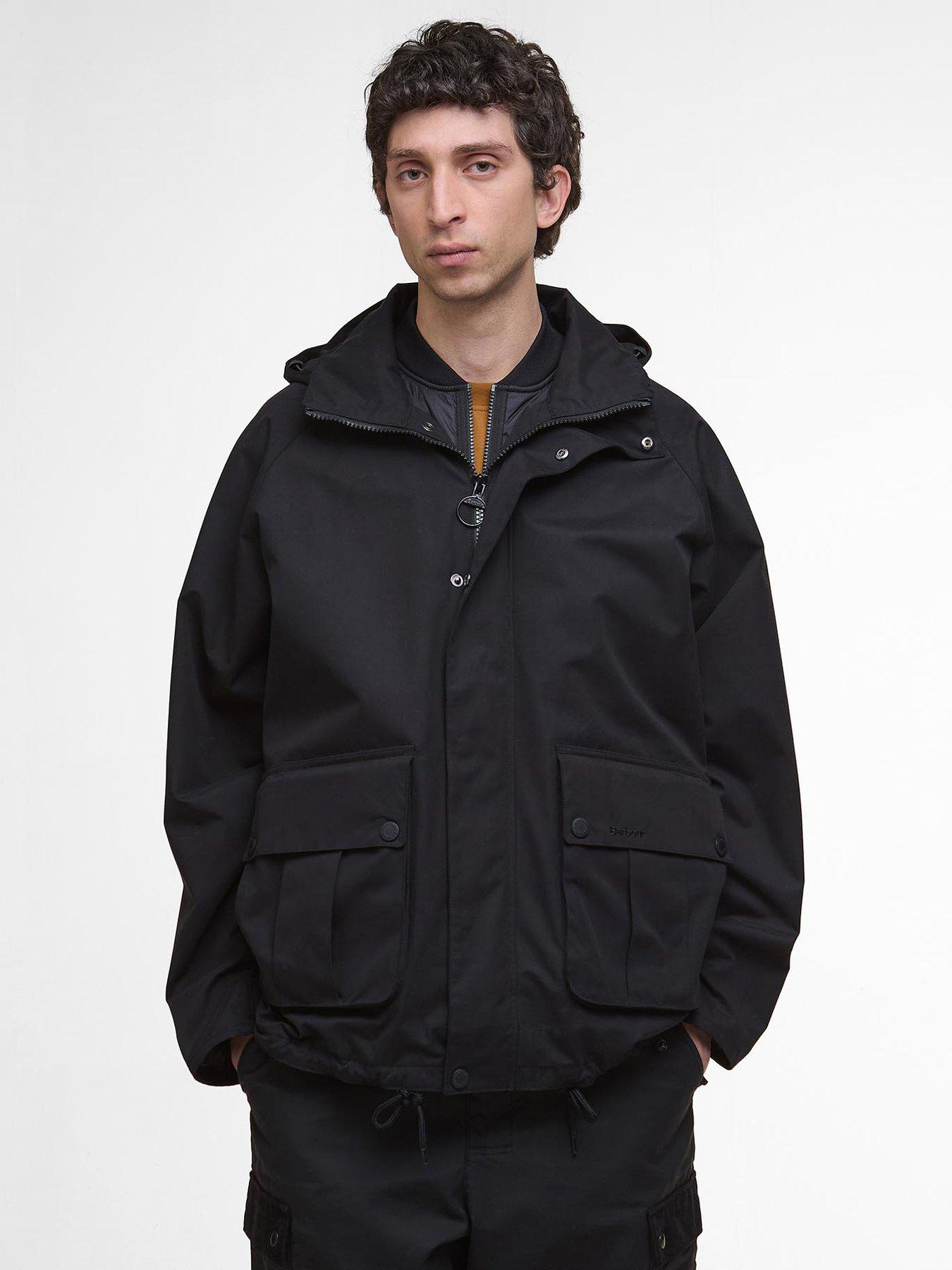 Image 1 of 6 of Barbour Re-Engineered Waded Spey Hooded Showerproof Jacket - Black